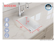 Sotto Dual-mount Fireclay 12 in. Single Bowl Bar Sink with Strainer 1358