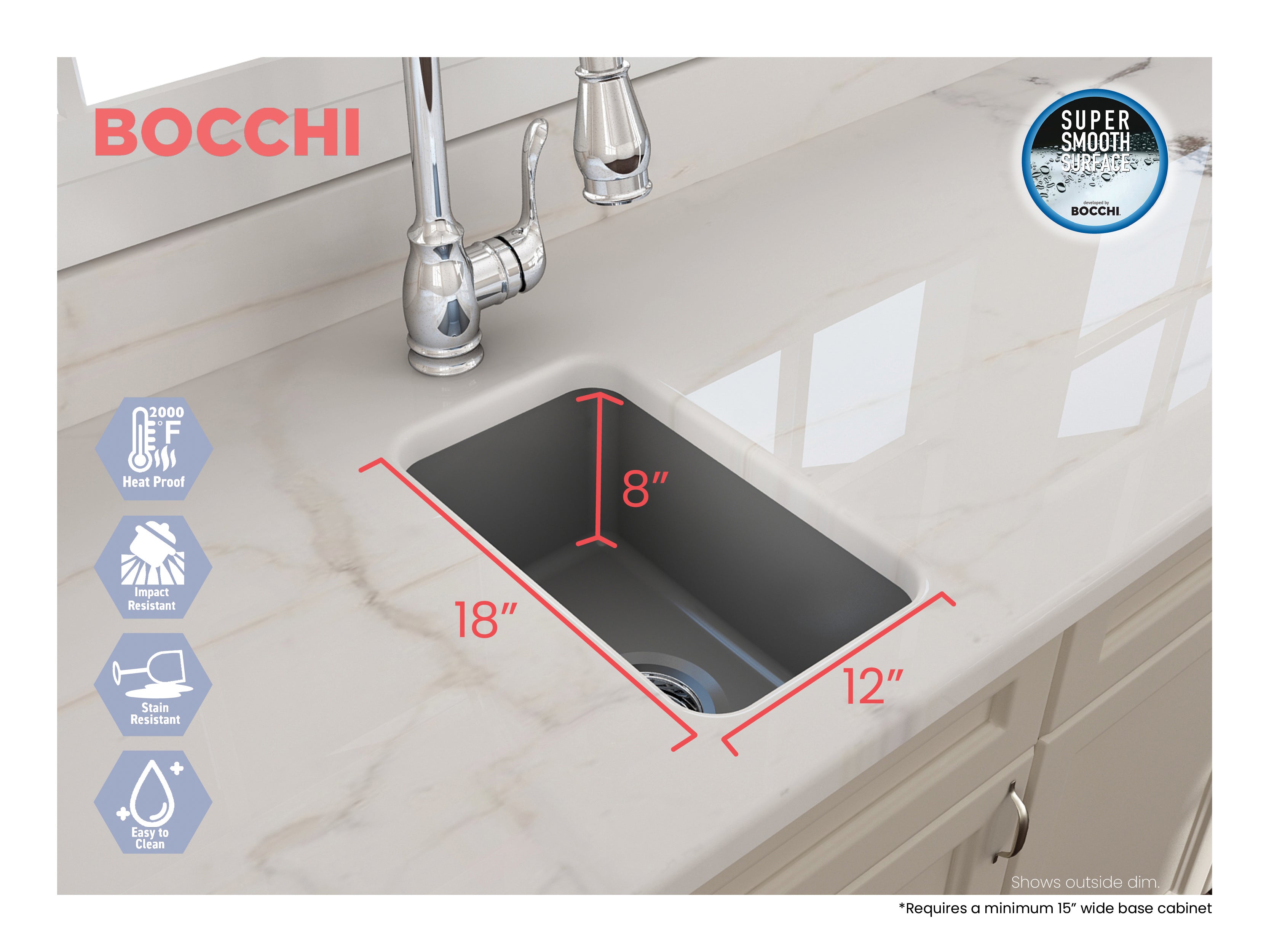 Sotto Dual-mount Fireclay 12 in. Single Bowl Bar Sink with Strainer 1358