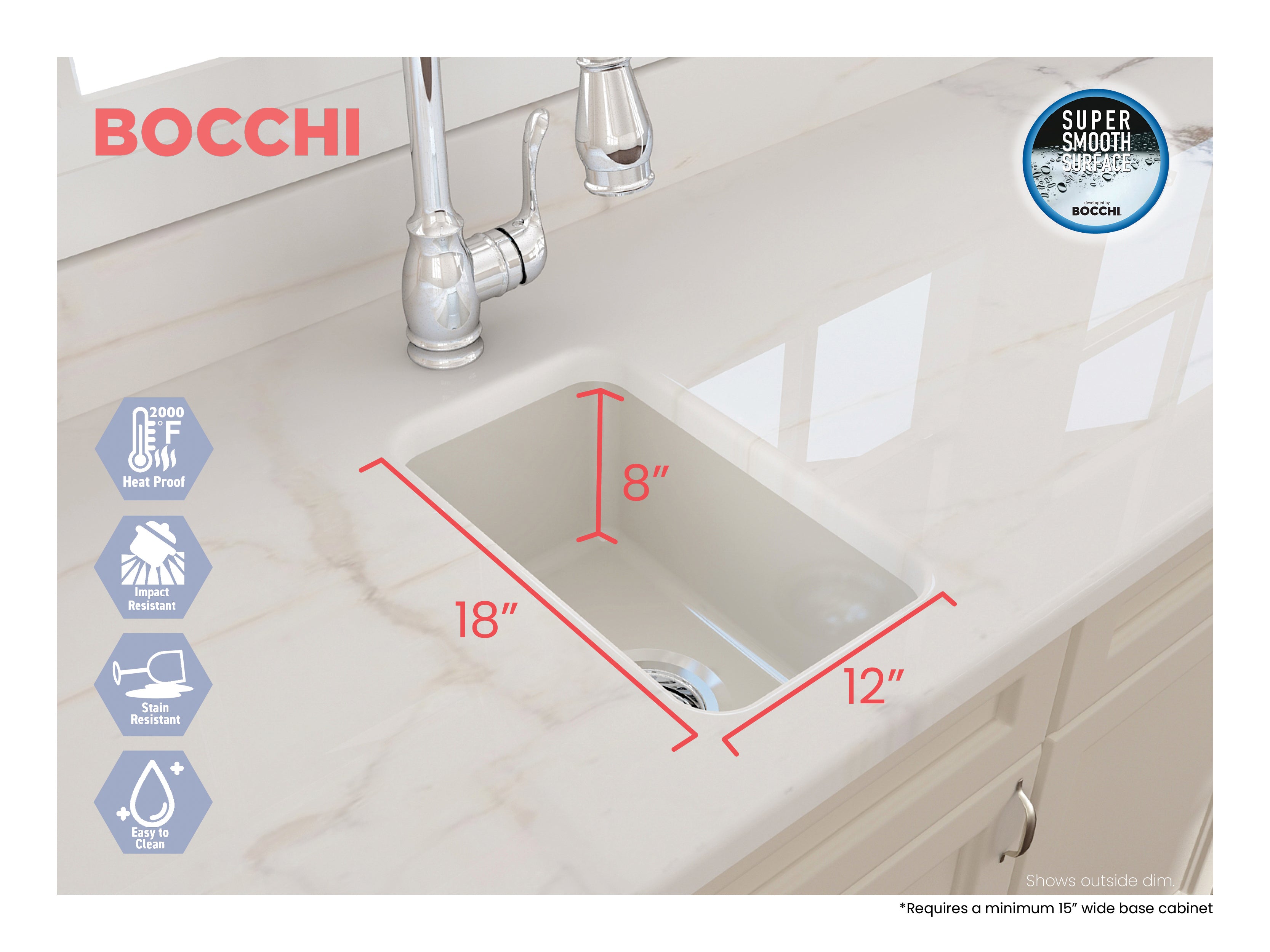 Sotto Dual-mount Fireclay 12 in. Single Bowl Bar Sink with Strainer 1358