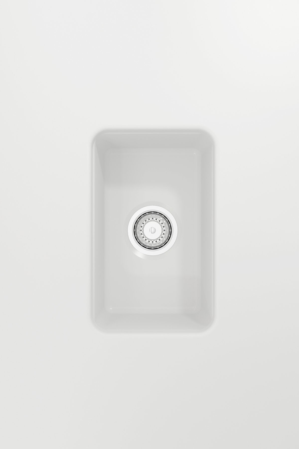 Sotto Dual-mount Fireclay 12 in. Single Bowl Bar Sink with Strainer 1358
