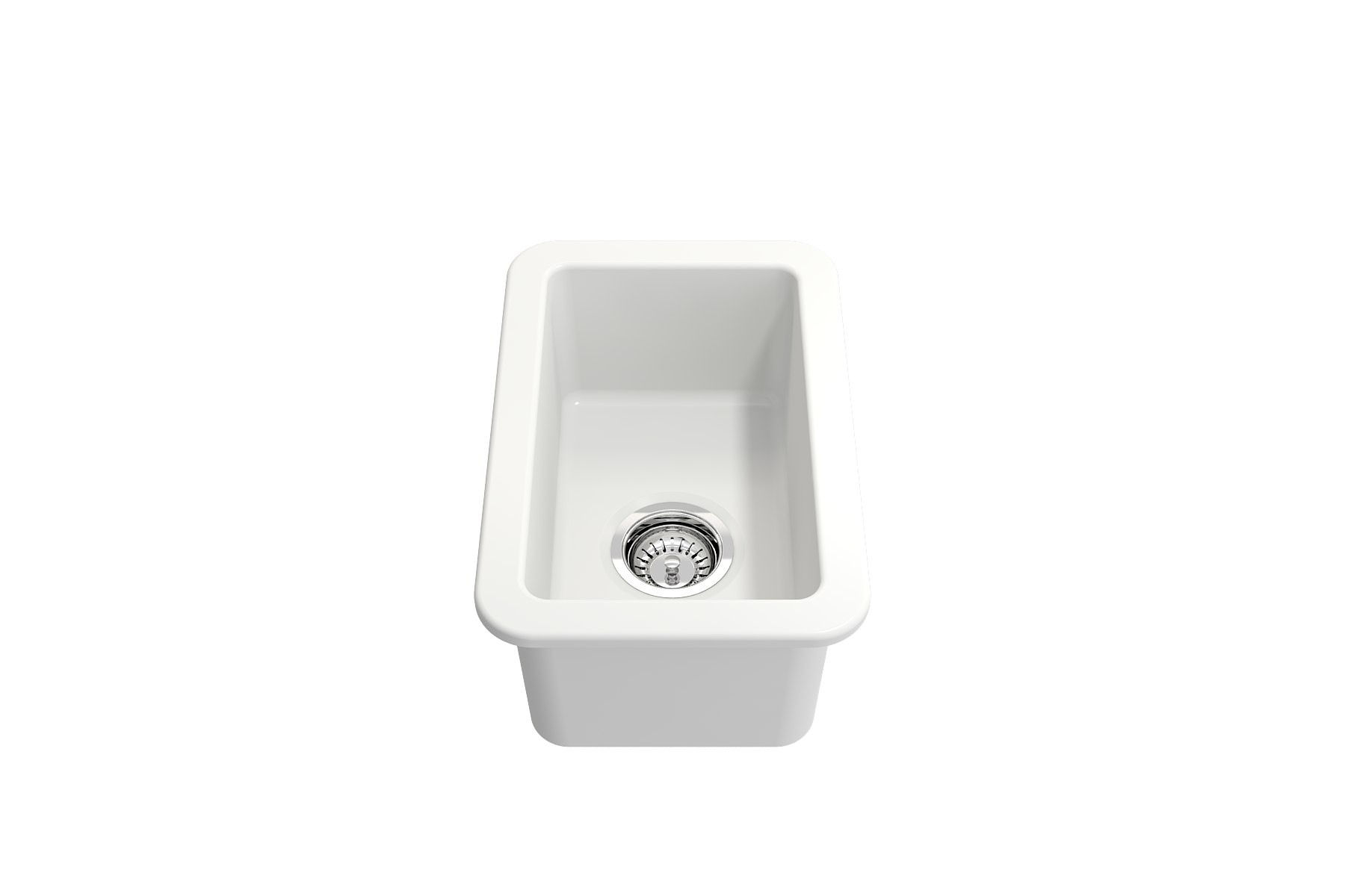 Sotto Dual-mount Fireclay 12 in. Single Bowl Bar Sink with Strainer 1358