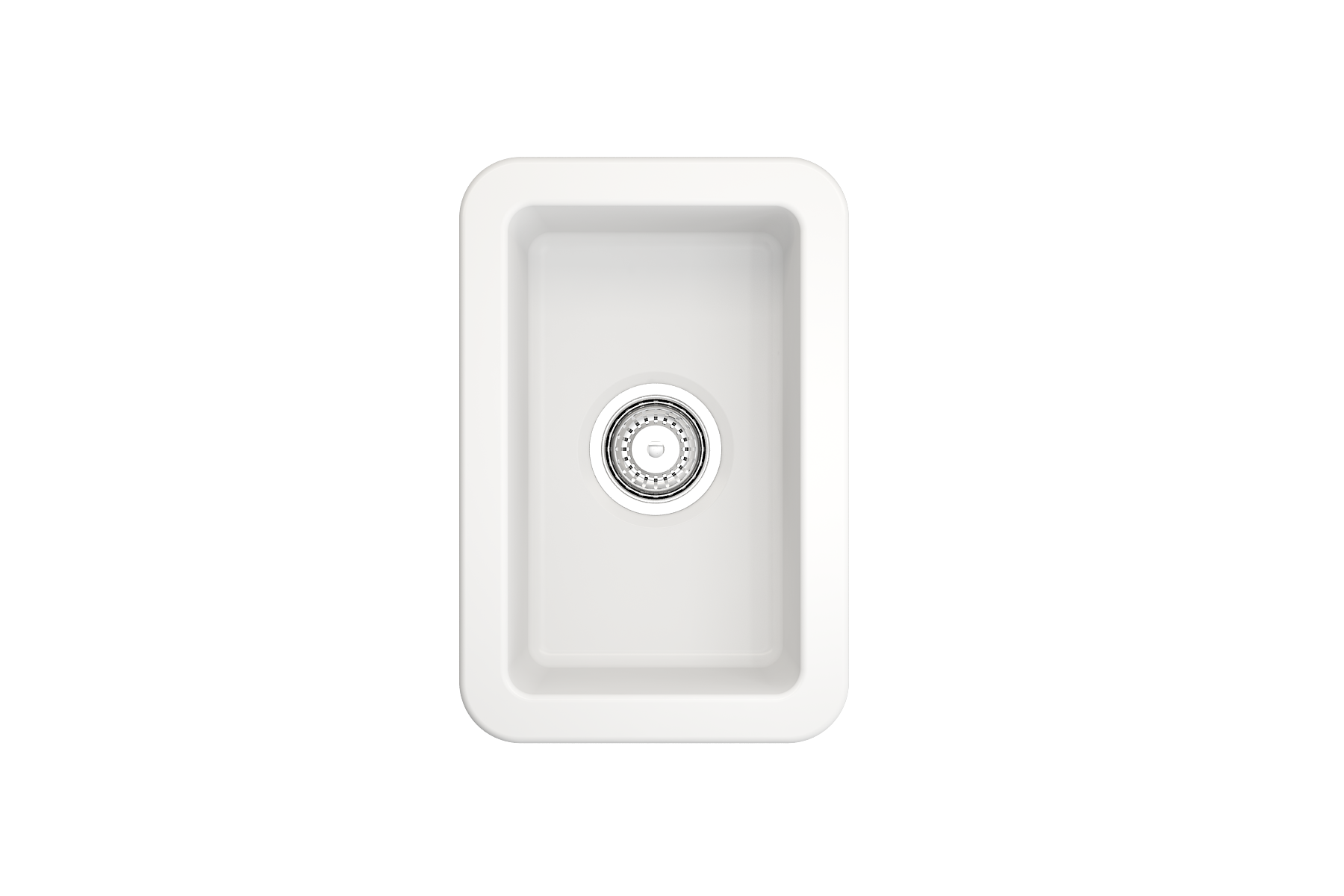Sotto Dual-mount Fireclay 12 in. Single Bowl Bar Sink with Strainer 1358