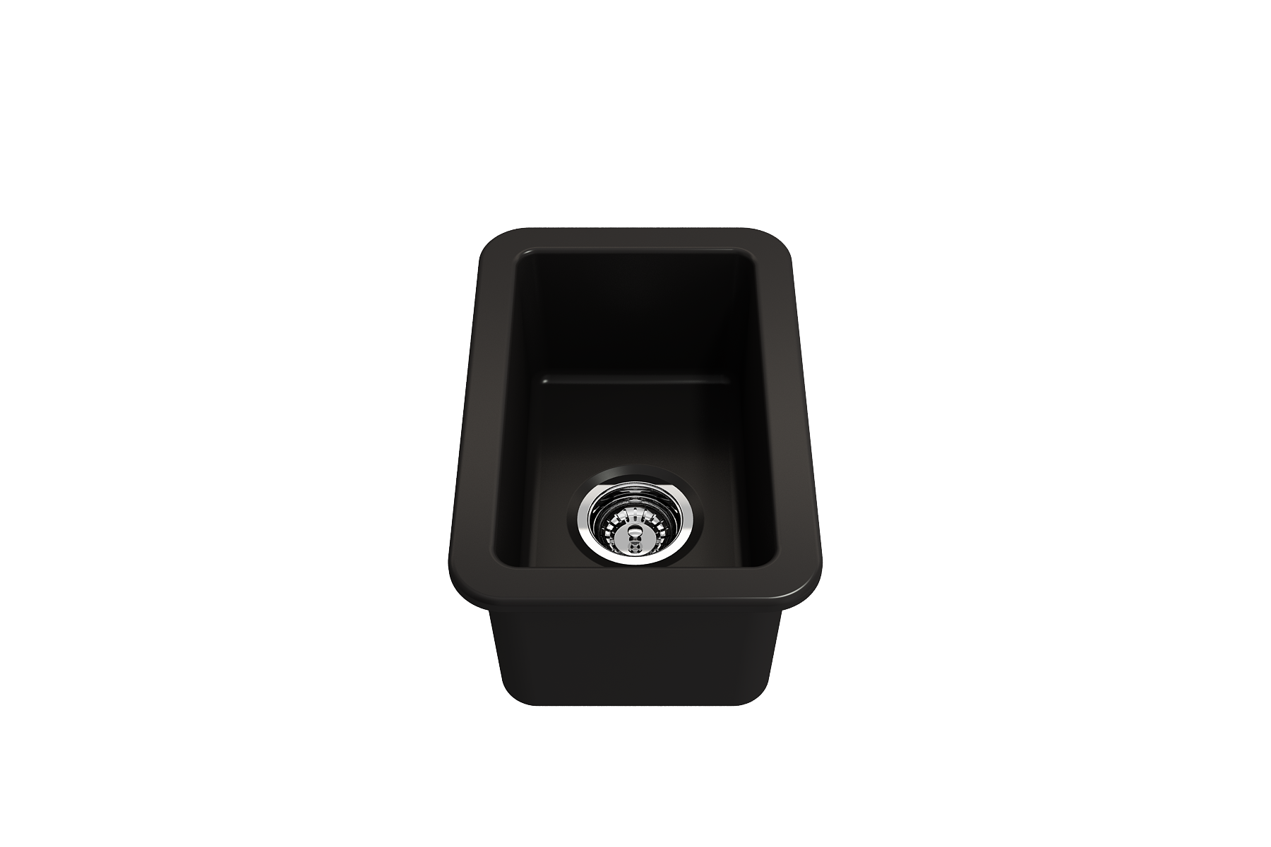 Sotto Dual-mount Fireclay 12 in. Single Bowl Bar Sink with Strainer 1358