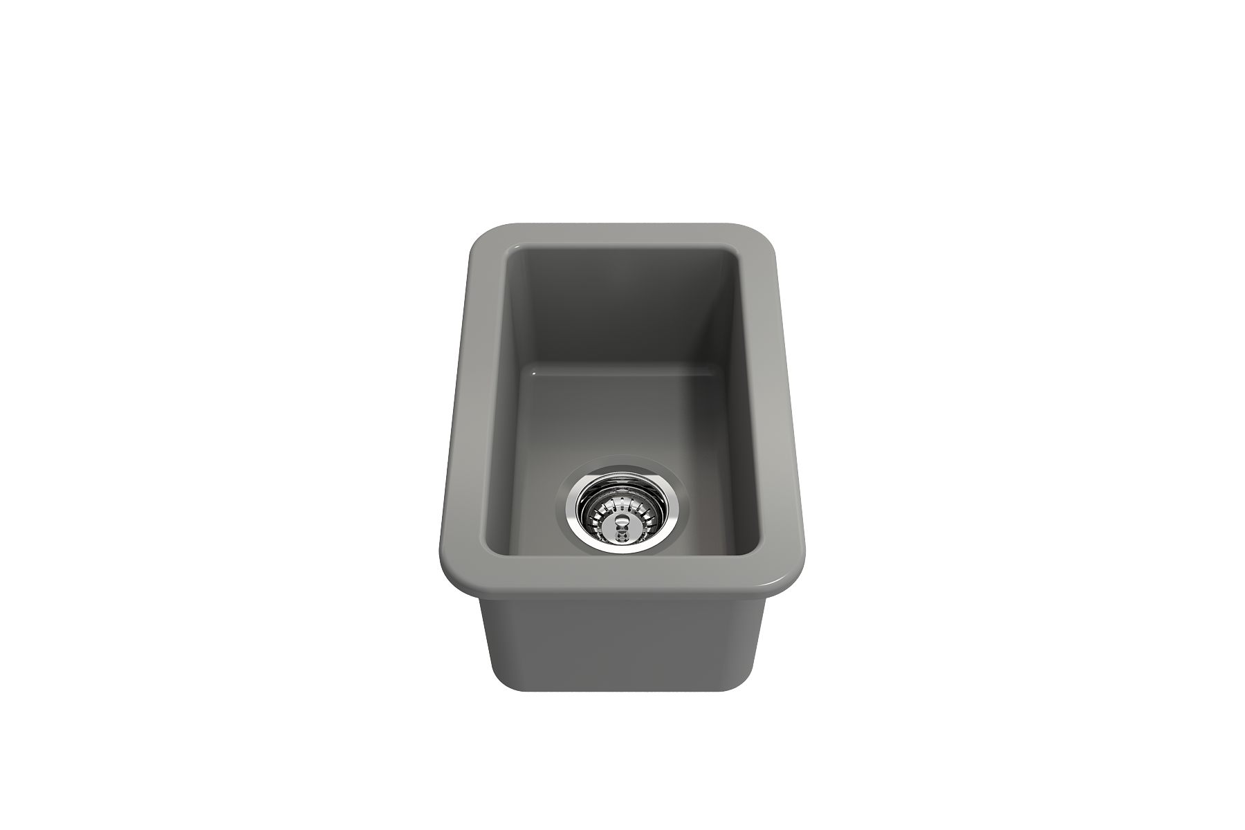 Sotto Dual-mount Fireclay 12 in. Single Bowl Bar Sink with Strainer 1358
