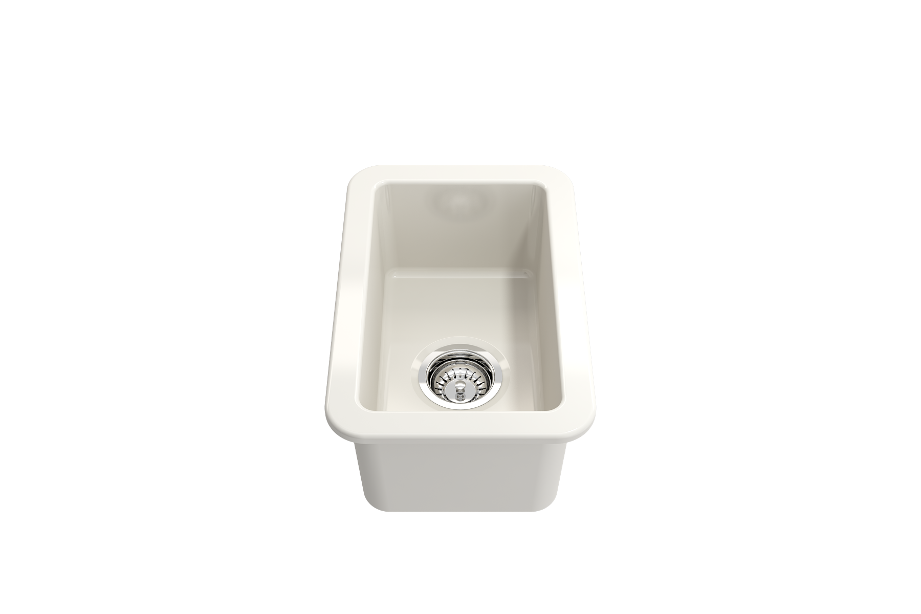 Sotto Dual-mount Fireclay 12 in. Single Bowl Bar Sink with Strainer 1358