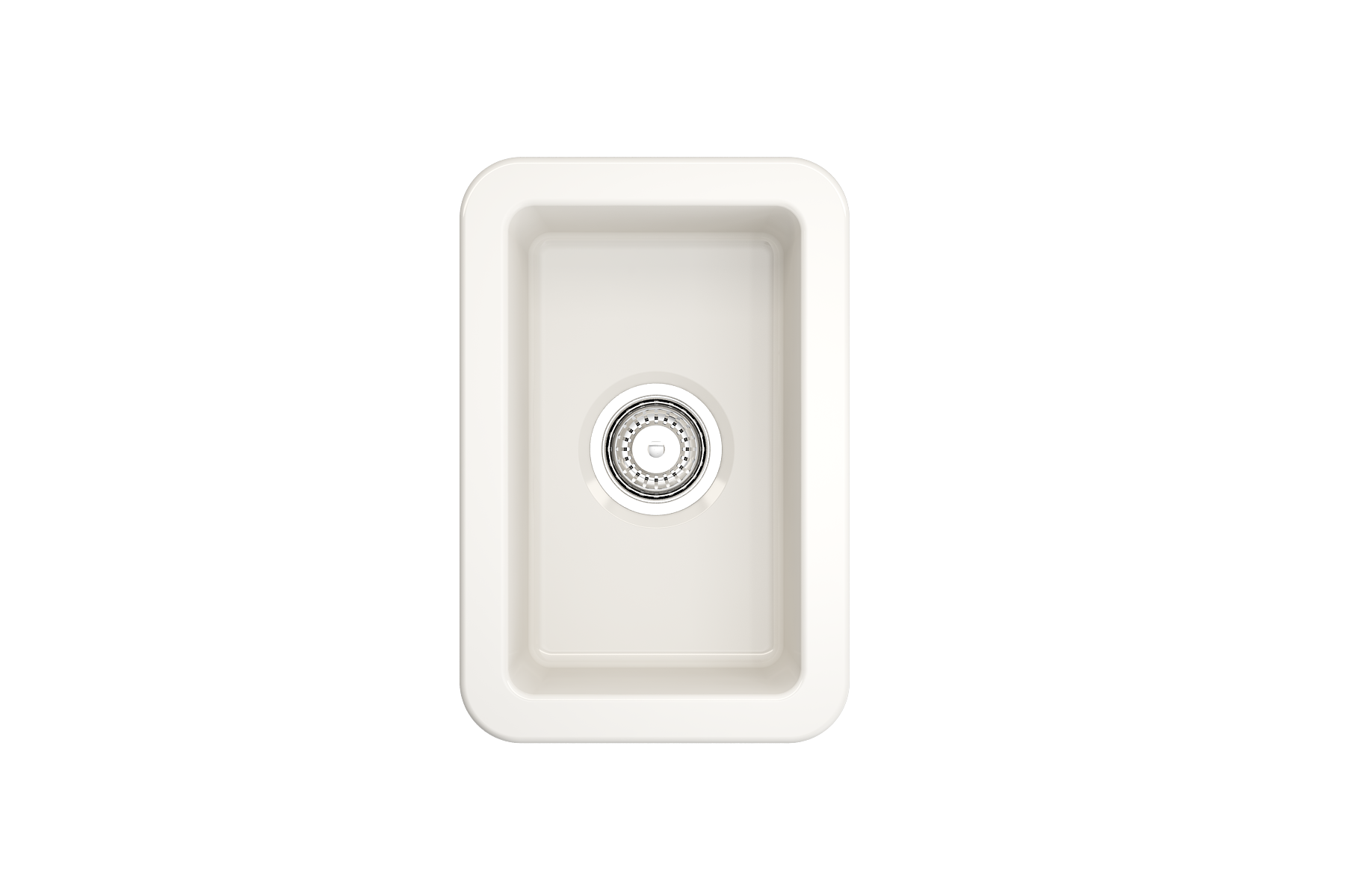Sotto Dual-mount Fireclay 12 in. Single Bowl Bar Sink with Strainer 1358