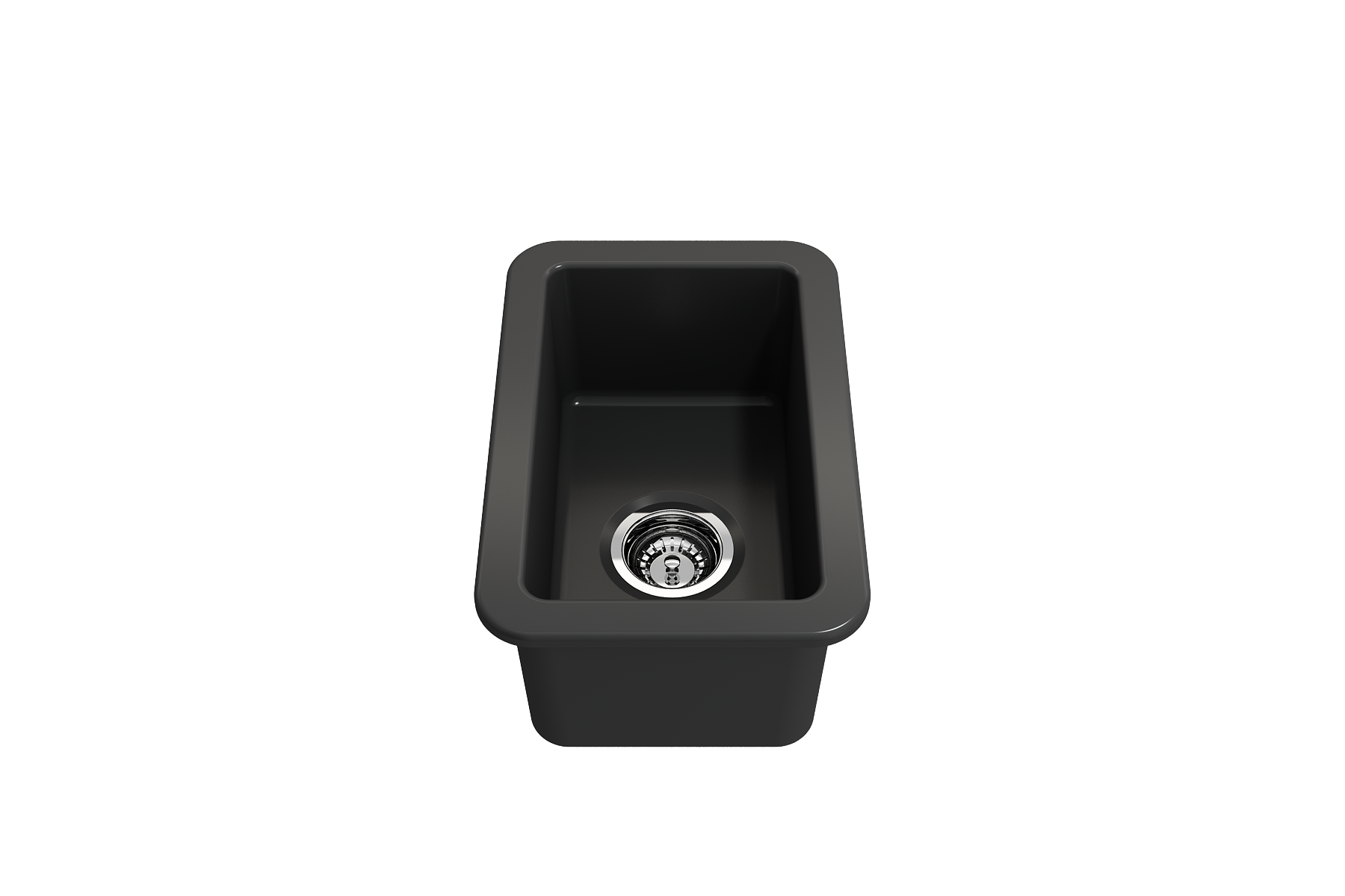 Sotto Dual-mount Fireclay 12 in. Single Bowl Bar Sink with Strainer 1358