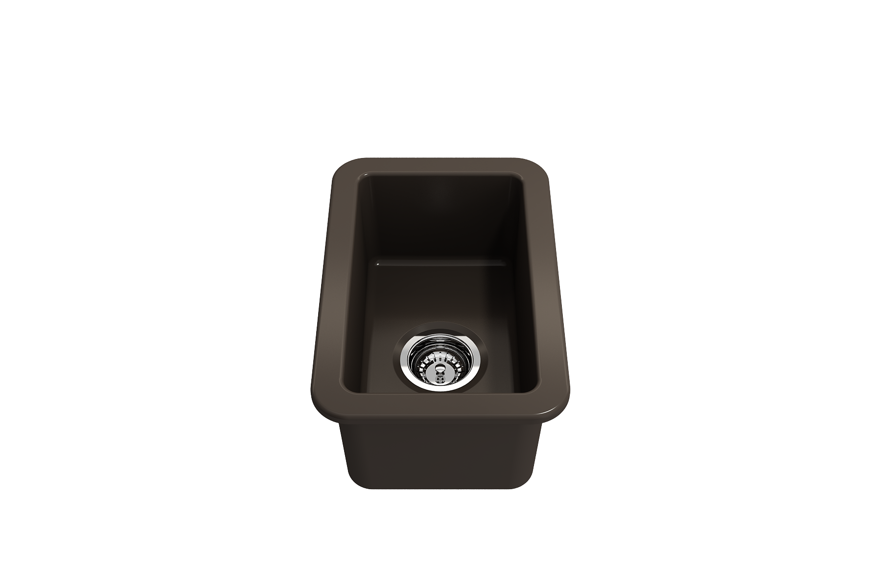 Sotto Dual-mount Fireclay 12 in. Single Bowl Bar Sink with Strainer 1358