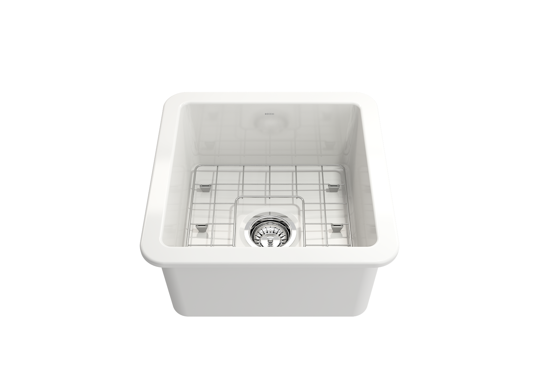 Sotto Dual-mount Fireclay 18 in. Single Bowl Bar Sink with Protective Bottom Grid and Strainer 1359