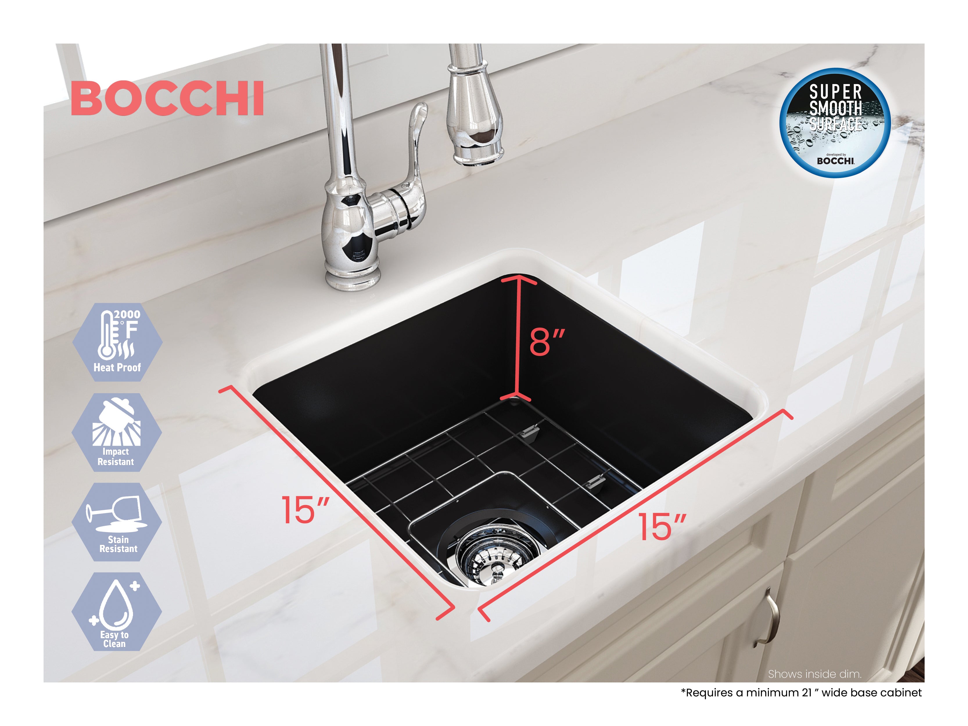 Sotto Dual-mount Fireclay 18 in. Single Bowl Bar Sink with Protective Bottom Grid and Strainer 1359