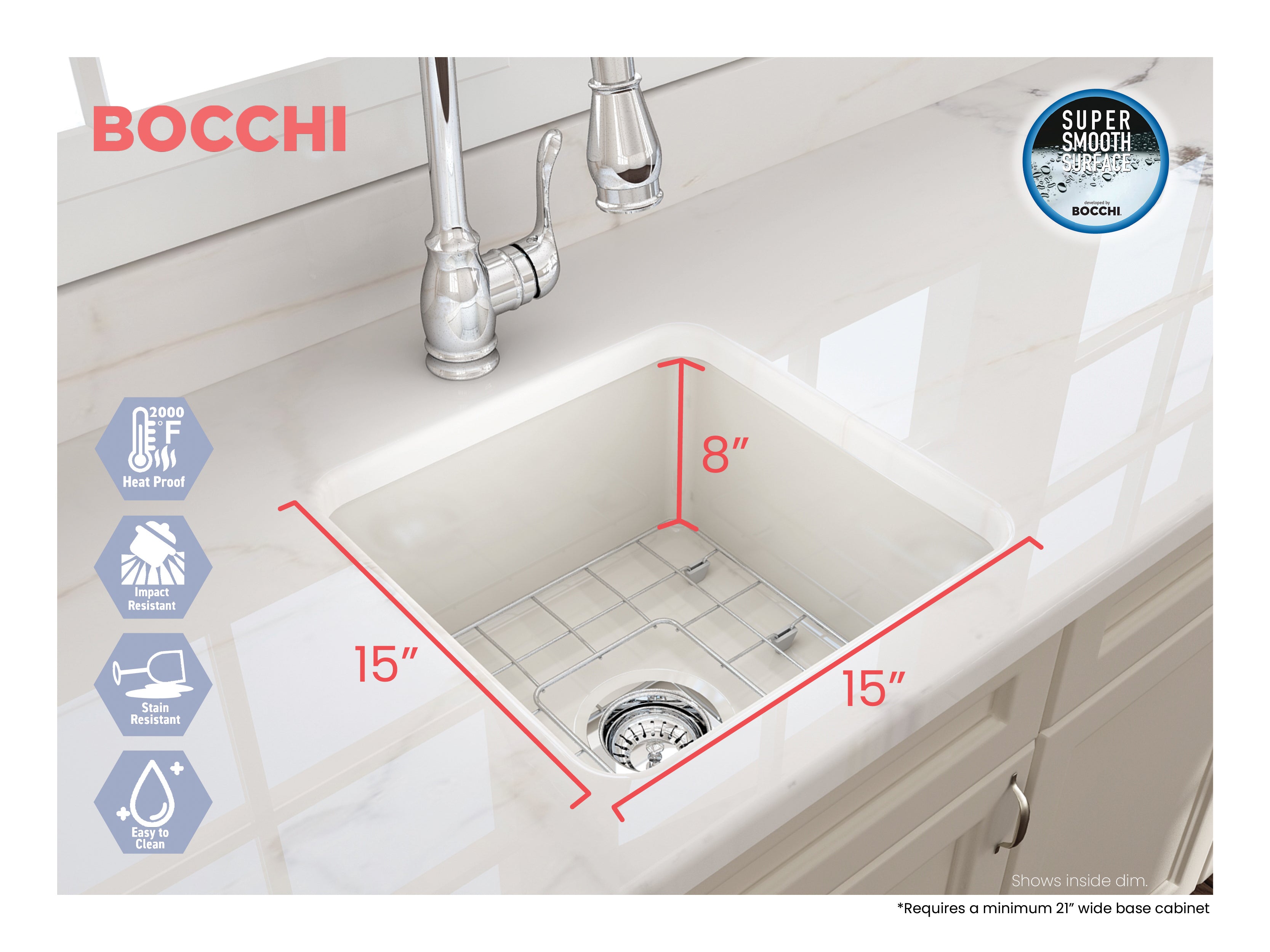 Sotto Dual-mount Fireclay 18 in. Single Bowl Bar Sink with Protective Bottom Grid and Strainer 1359