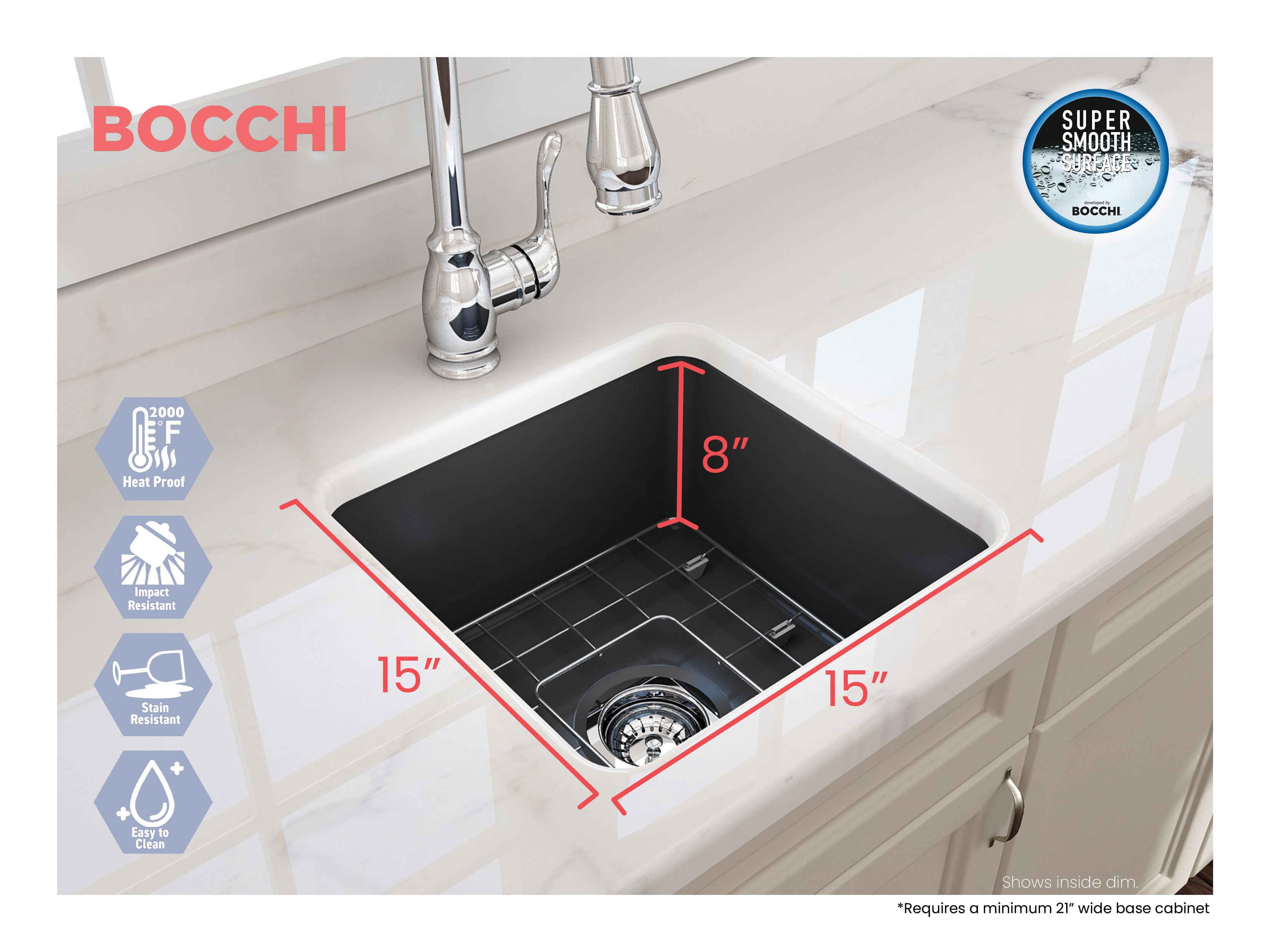 Sotto Dual-mount Fireclay 18 in. Single Bowl Bar Sink with Protective Bottom Grid and Strainer 1359