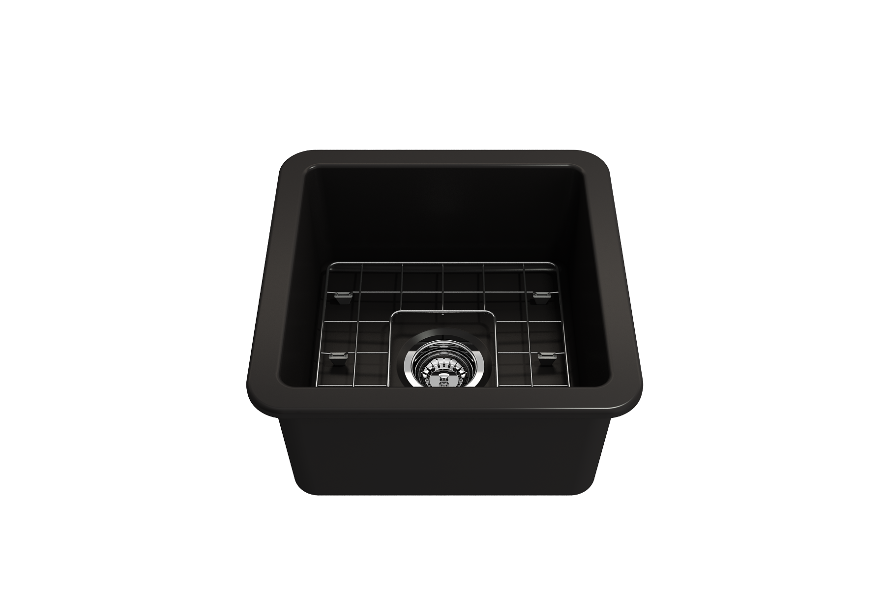 Sotto Dual-mount Fireclay 18 in. Single Bowl Bar Sink with Protective Bottom Grid and Strainer 1359