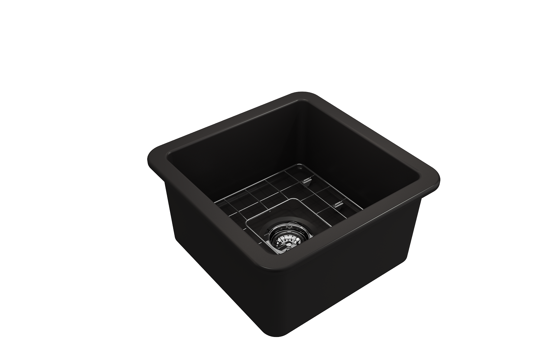 Sotto Dual-mount Fireclay 18 in. Single Bowl Bar Sink with Protective Bottom Grid and Strainer 1359