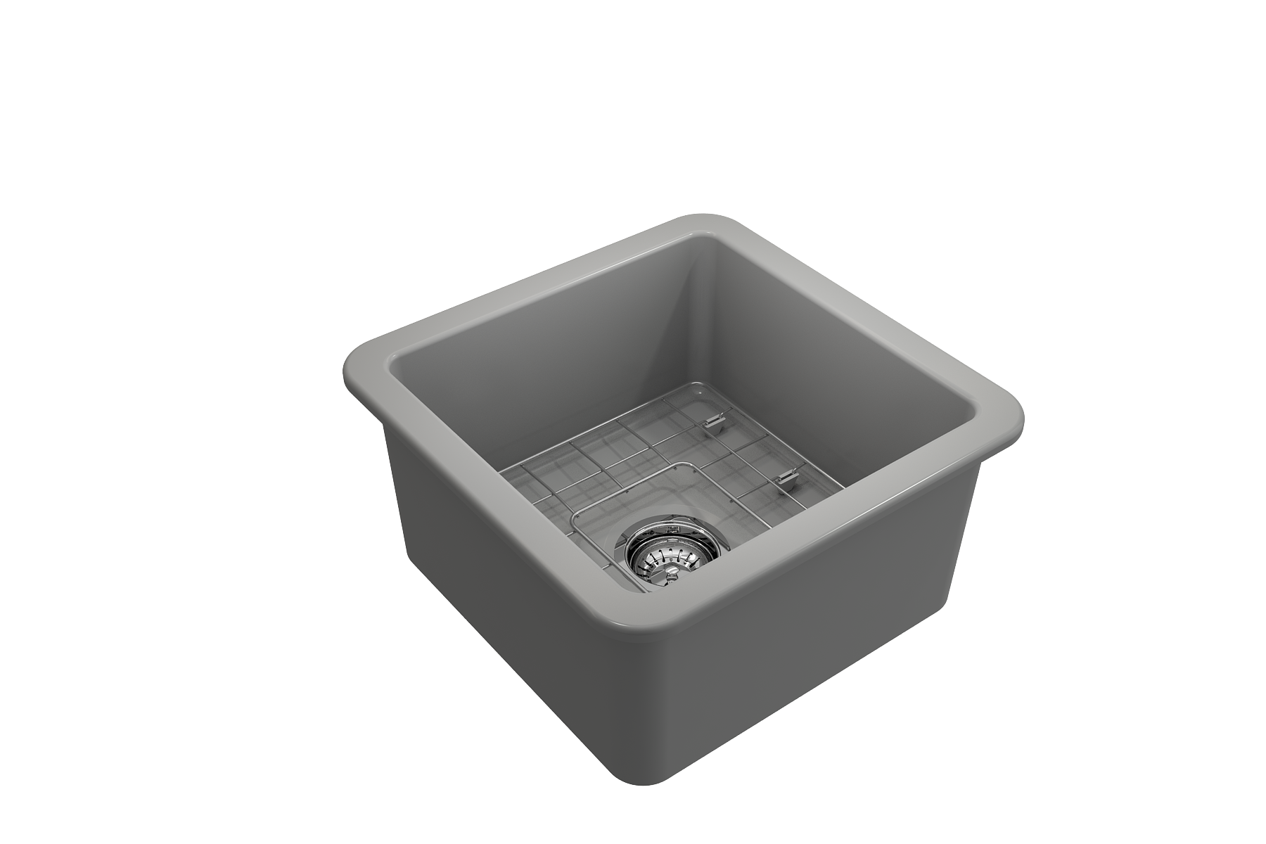 Sotto Dual-mount Fireclay 18 in. Single Bowl Bar Sink with Protective Bottom Grid and Strainer 1359