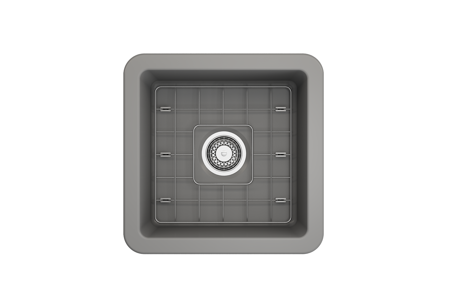 Sotto Dual-mount Fireclay 18 in. Single Bowl Bar Sink with Protective Bottom Grid and Strainer 1359
