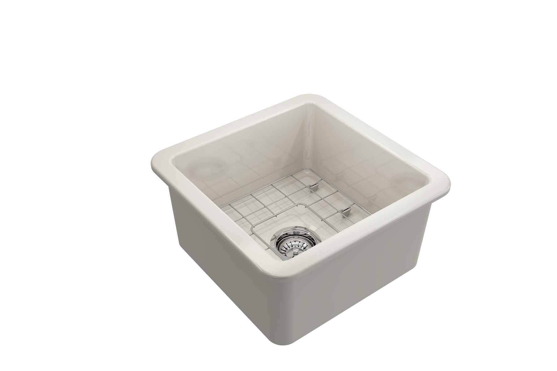 Sotto Dual-mount Fireclay 18 in. Single Bowl Bar Sink with Protective Bottom Grid and Strainer 1359
