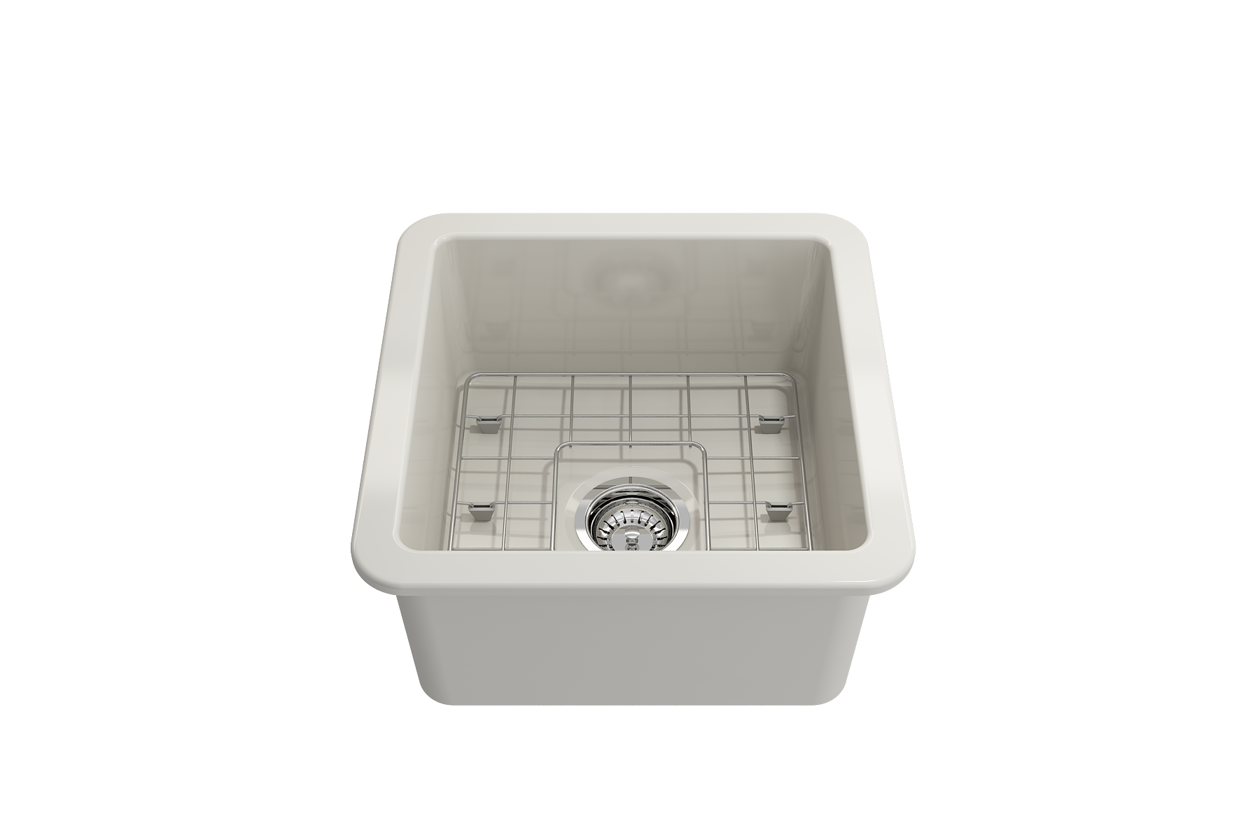 Sotto Dual-mount Fireclay 18 in. Single Bowl Bar Sink with Protective Bottom Grid and Strainer 1359
