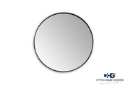 30" Round Black Mirror