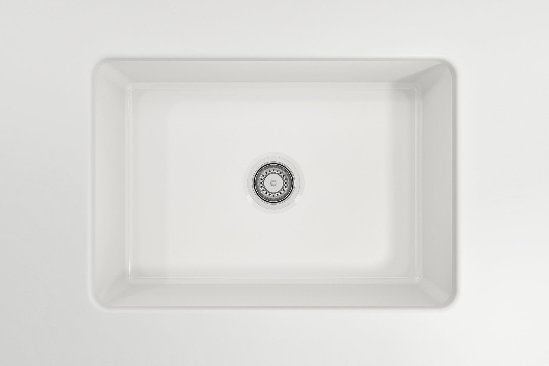 Sotto Dual-mount Fireclay 27 in. Single Bowl Kitchen Sink with Protective Bottom Grid and Strainer 1360