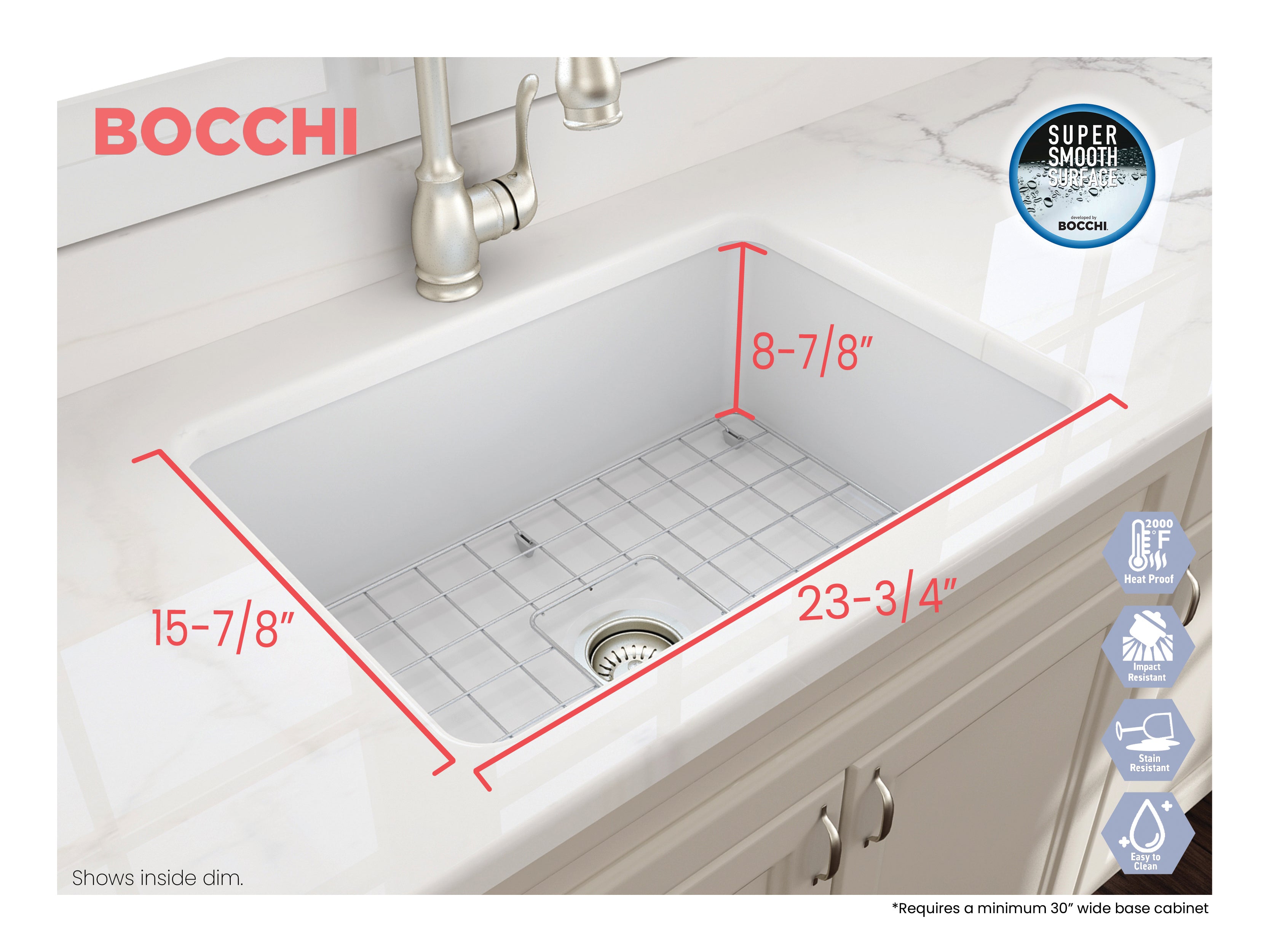 Sotto Dual-mount Fireclay 27 in. Single Bowl Kitchen Sink with Protective Bottom Grid and Strainer 1360