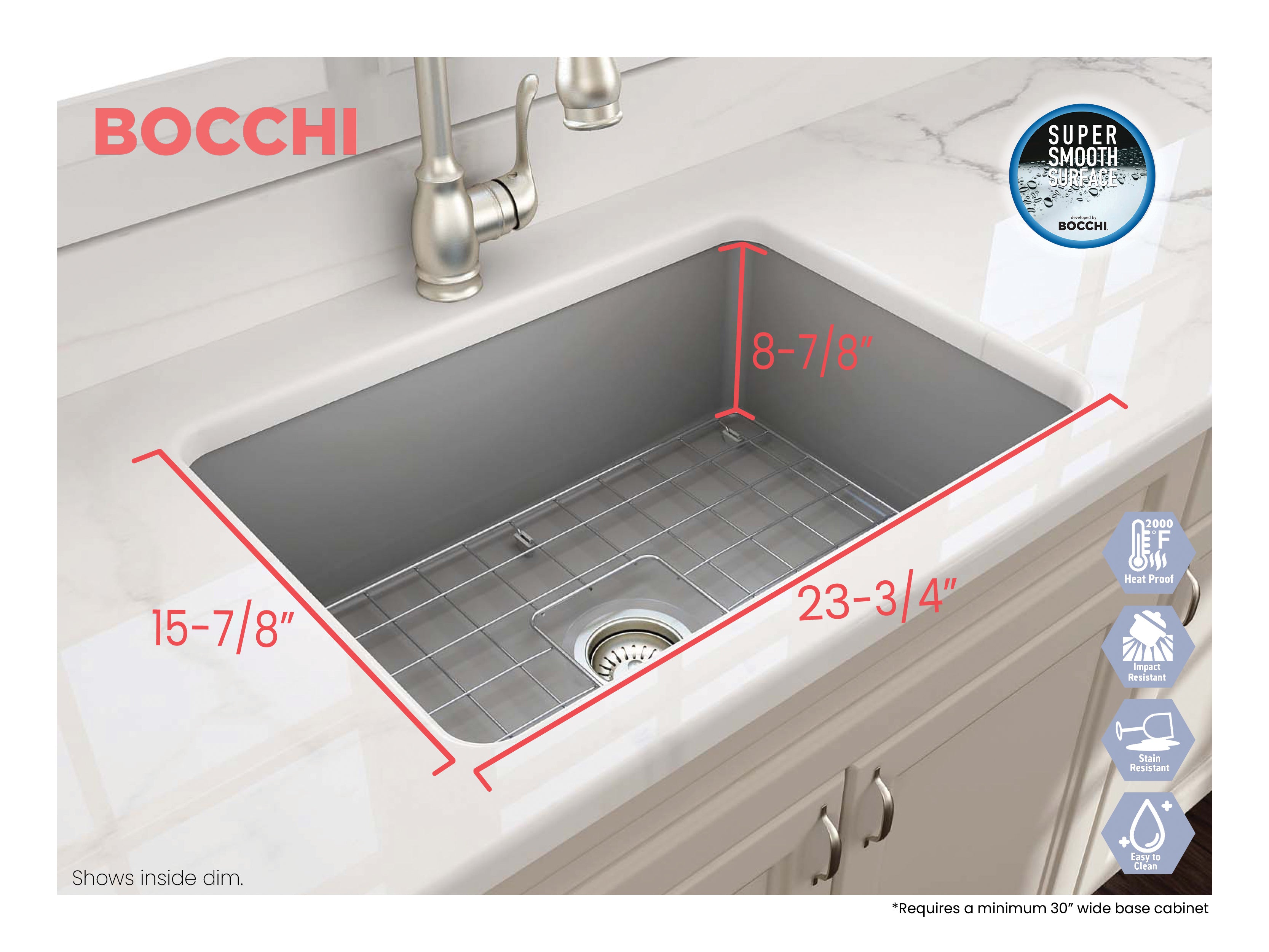 Sotto Dual-mount Fireclay 27 in. Single Bowl Kitchen Sink with Protective Bottom Grid and Strainer 1360