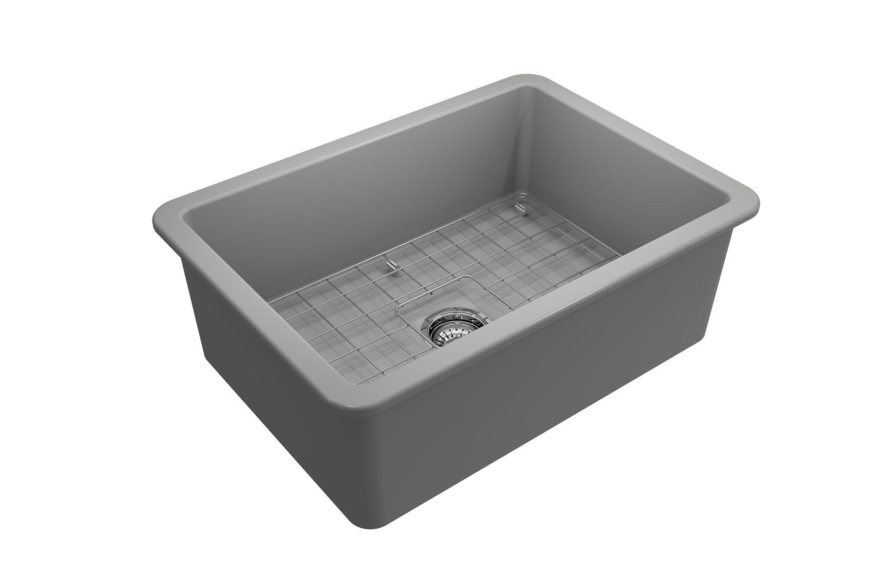 Sotto Dual-mount Fireclay 27 in. Single Bowl Kitchen Sink with Protective Bottom Grid and Strainer 1360