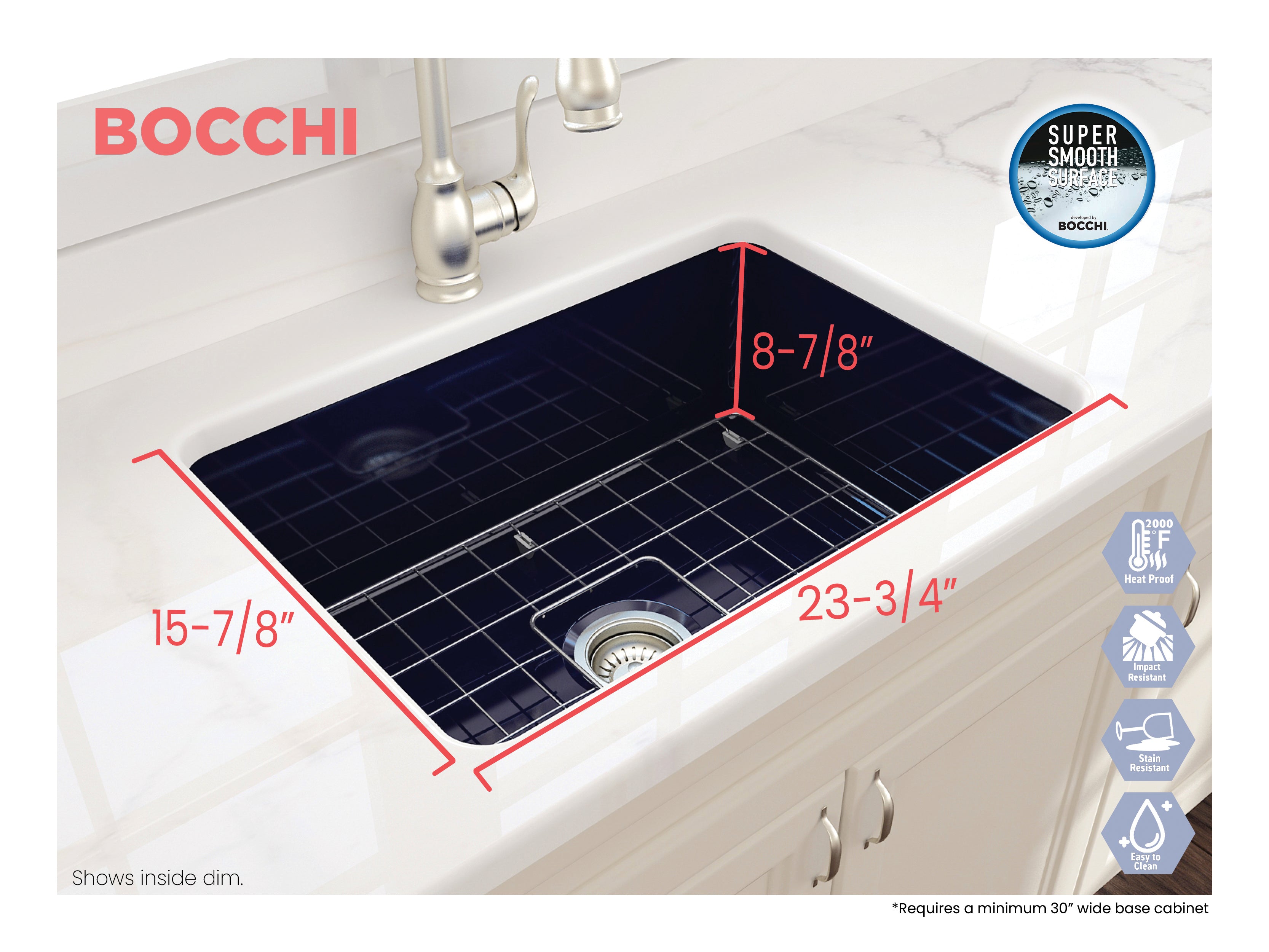Sotto Dual-mount Fireclay 27 in. Single Bowl Kitchen Sink with Protective Bottom Grid and Strainer 1360
