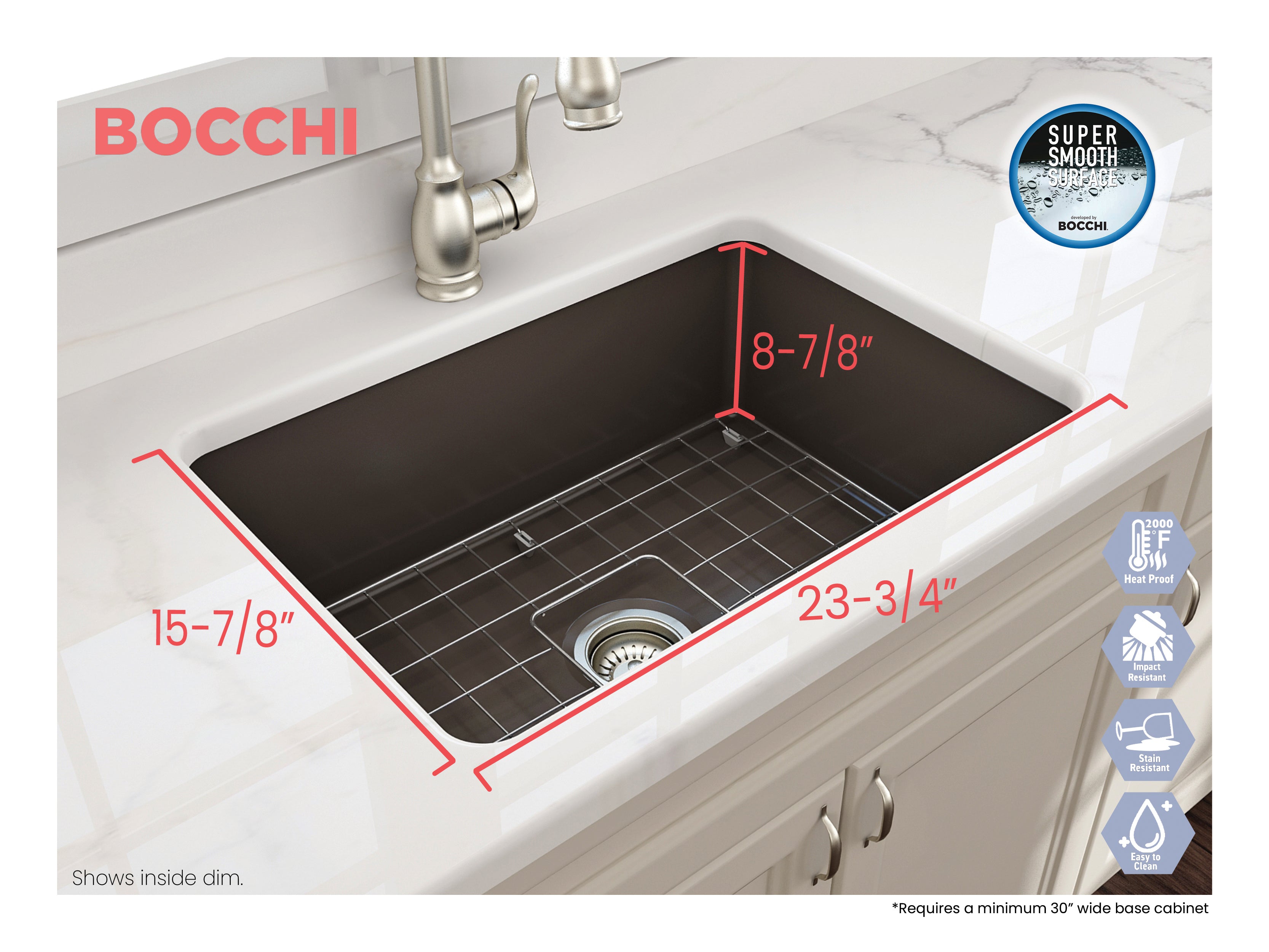 Sotto Dual-mount Fireclay 27 in. Single Bowl Kitchen Sink with Protective Bottom Grid and Strainer 1360