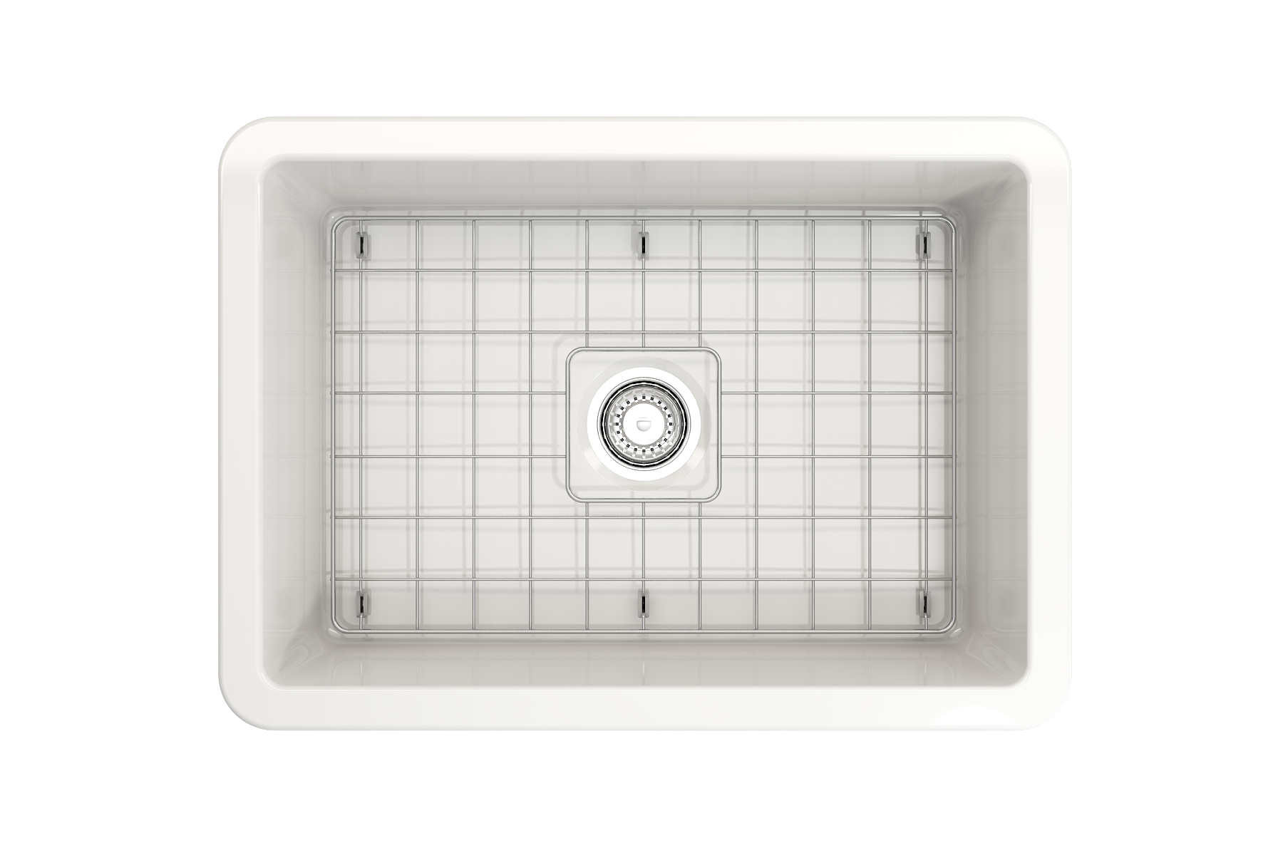 Sotto Dual-mount Fireclay 27 in. Single Bowl Kitchen Sink with Protective Bottom Grid and Strainer 1360