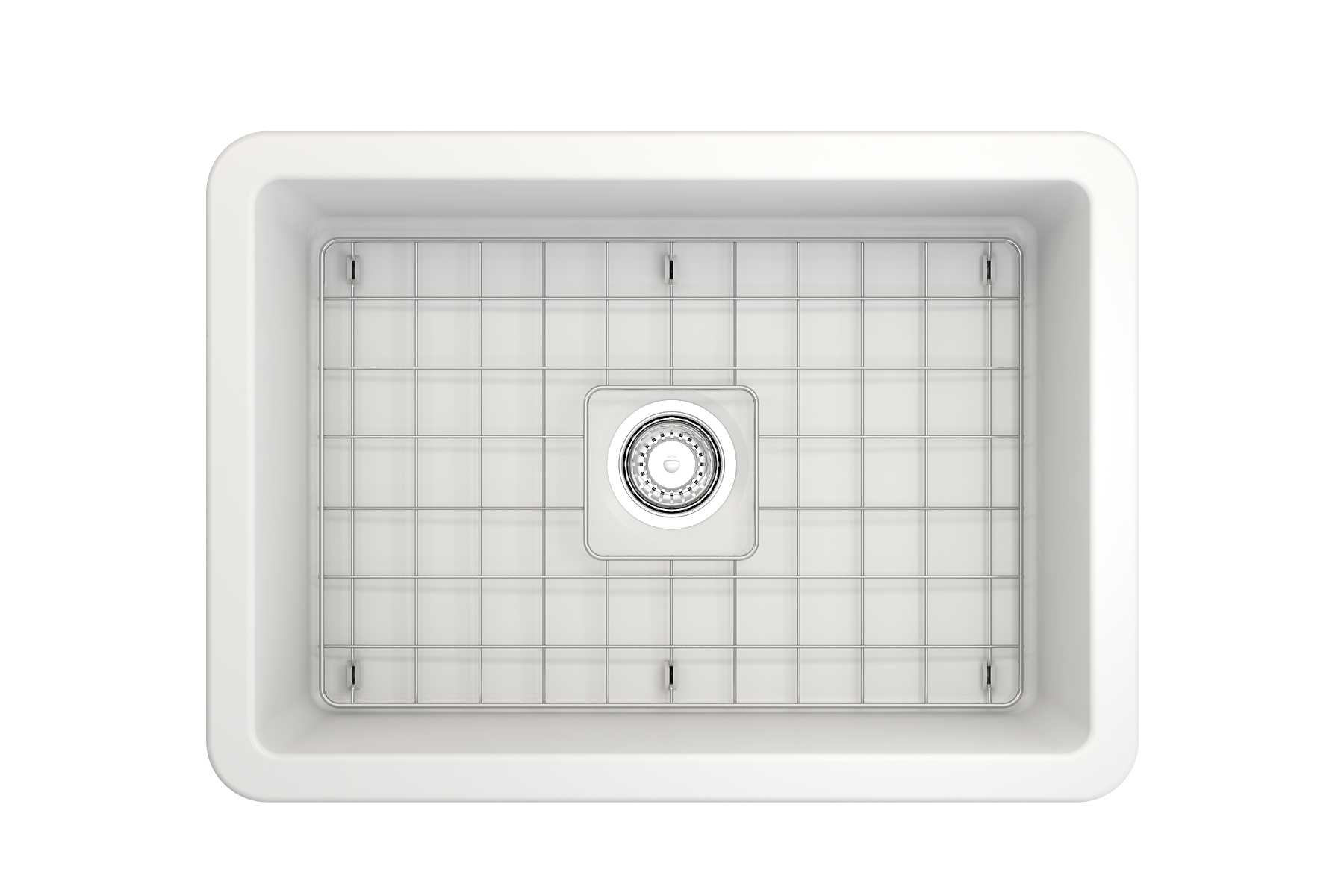 Sotto Dual-mount Fireclay 27 in. Single Bowl Kitchen Sink with Protective Bottom Grid and Strainer 1360