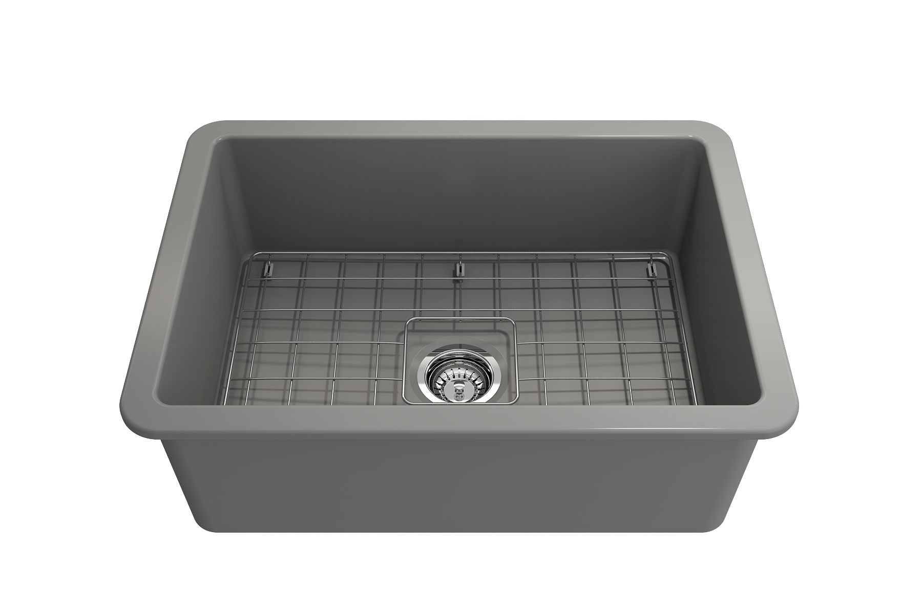 Sotto Dual-mount Fireclay 27 in. Single Bowl Kitchen Sink with Protective Bottom Grid and Strainer 1360