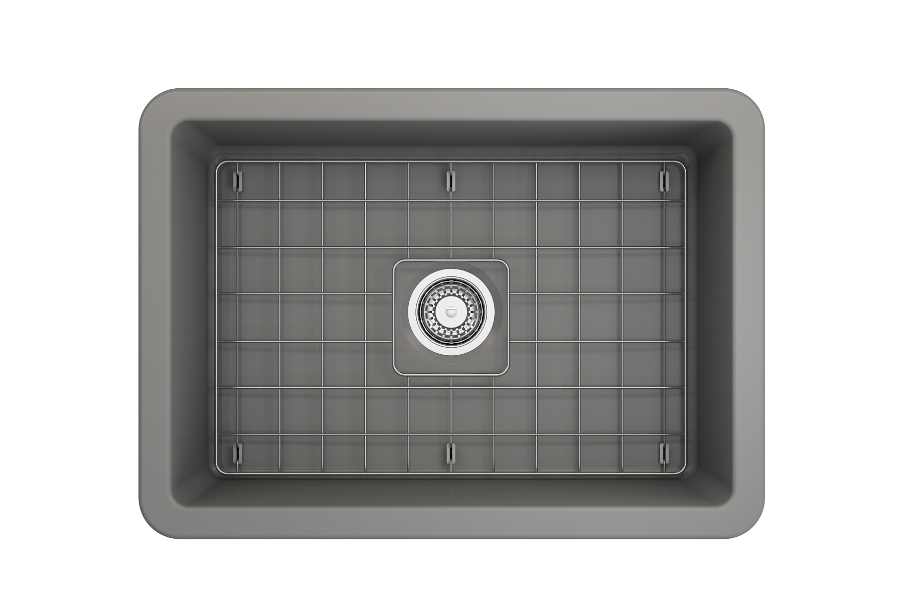 Sotto Dual-mount Fireclay 27 in. Single Bowl Kitchen Sink with Protective Bottom Grid and Strainer 1360
