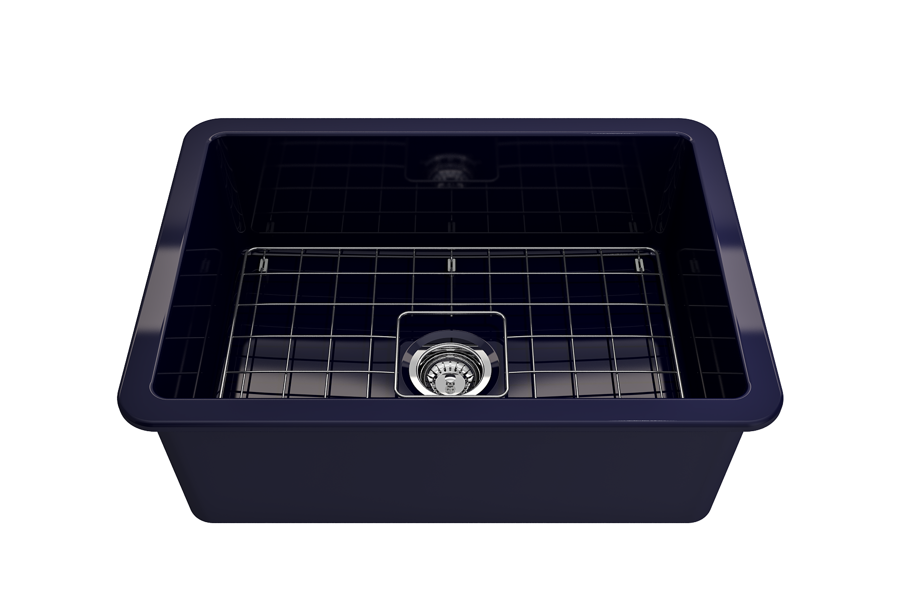 Sotto Dual-mount Fireclay 27 in. Single Bowl Kitchen Sink with Protective Bottom Grid and Strainer 1360