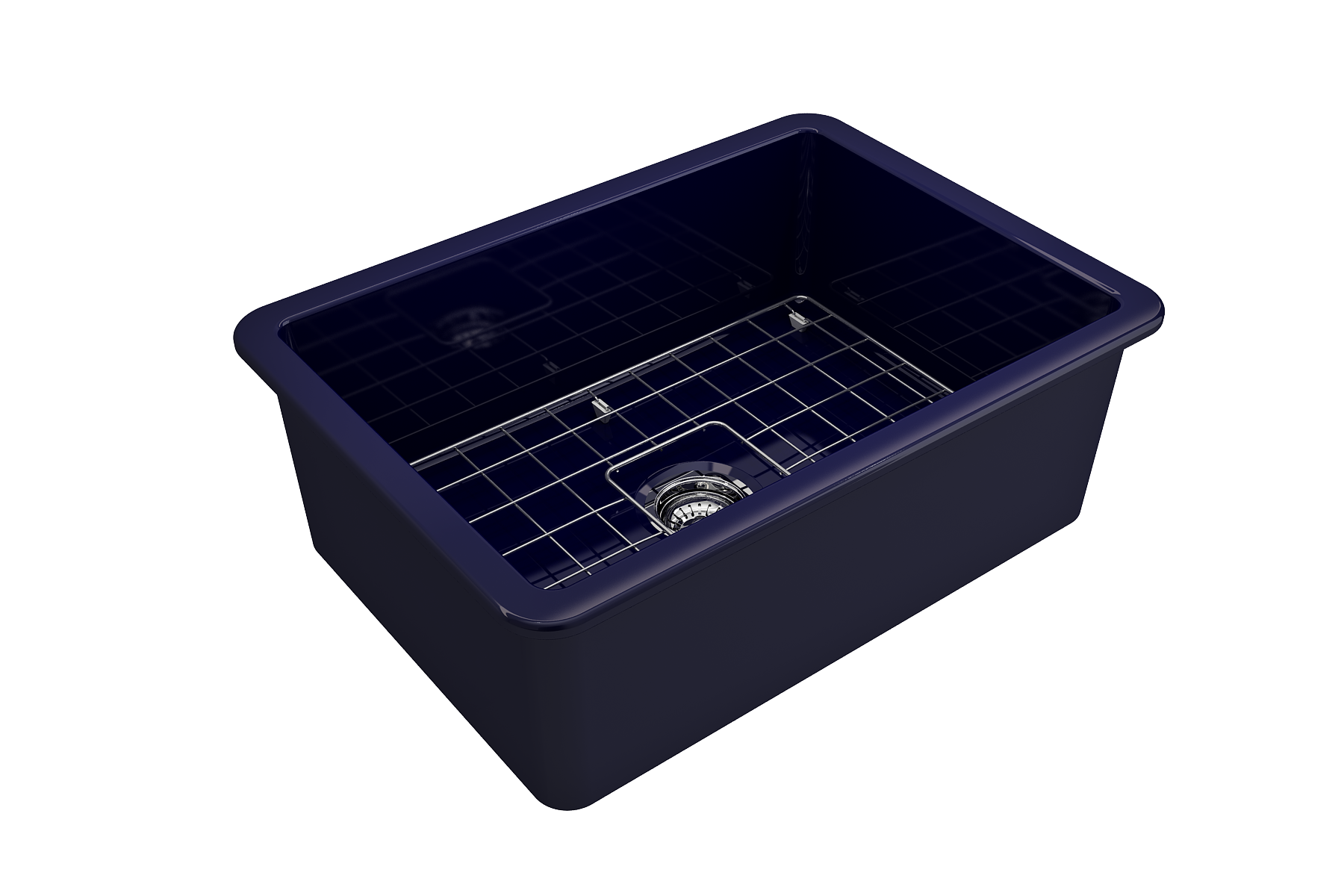 Sotto Dual-mount Fireclay 27 in. Single Bowl Kitchen Sink with Protective Bottom Grid and Strainer 1360
