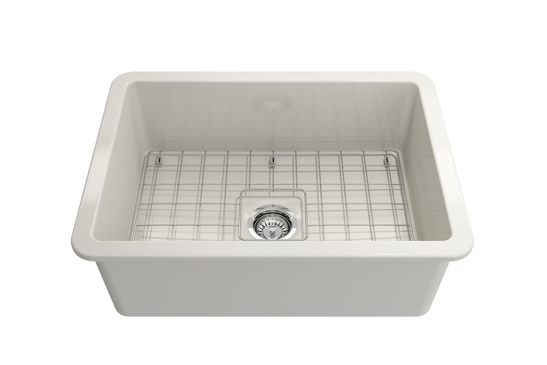 Sotto Dual-mount Fireclay 27 in. Single Bowl Kitchen Sink with Protective Bottom Grid and Strainer 1360