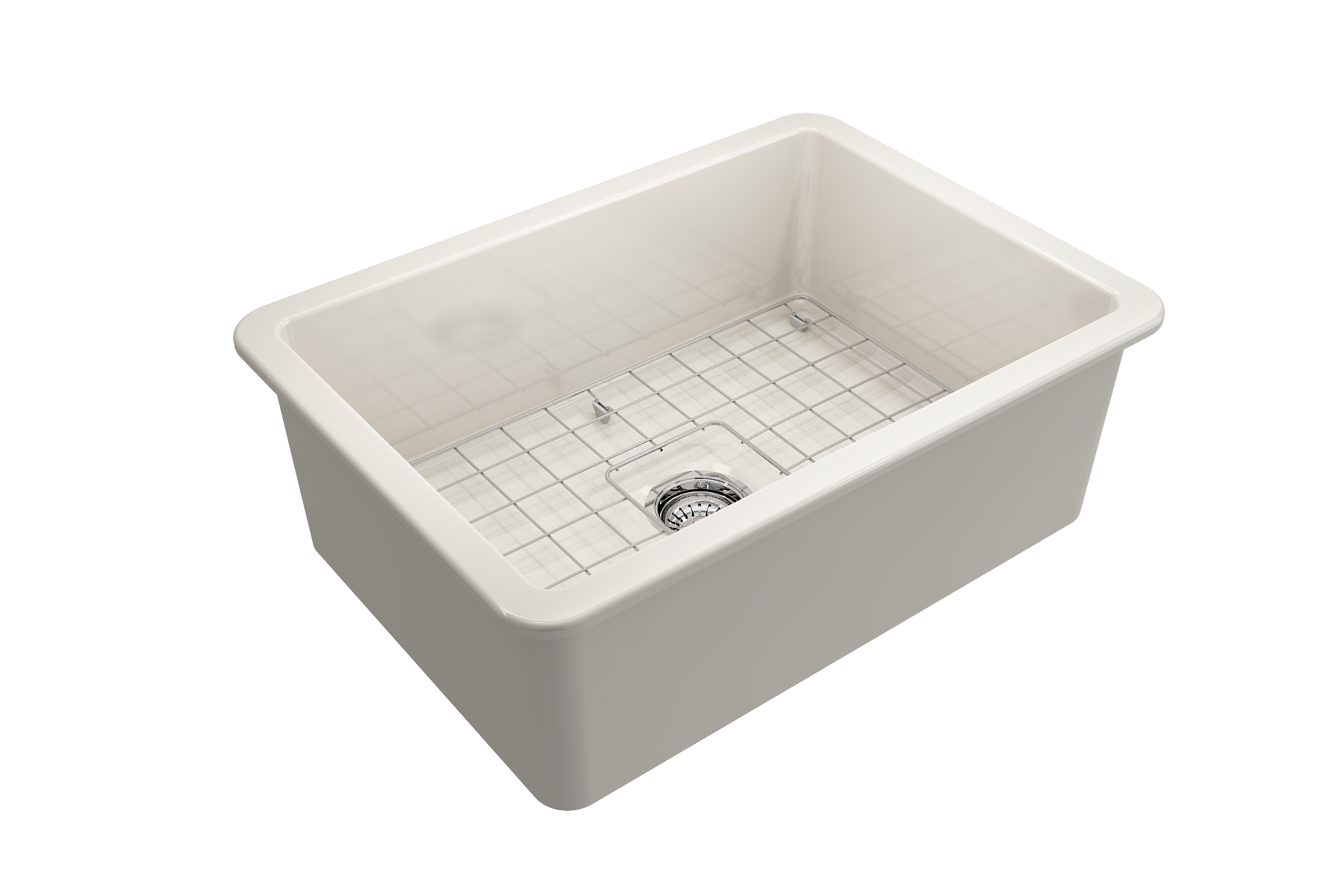 Sotto Dual-mount Fireclay 27 in. Single Bowl Kitchen Sink with Protective Bottom Grid and Strainer 1360
