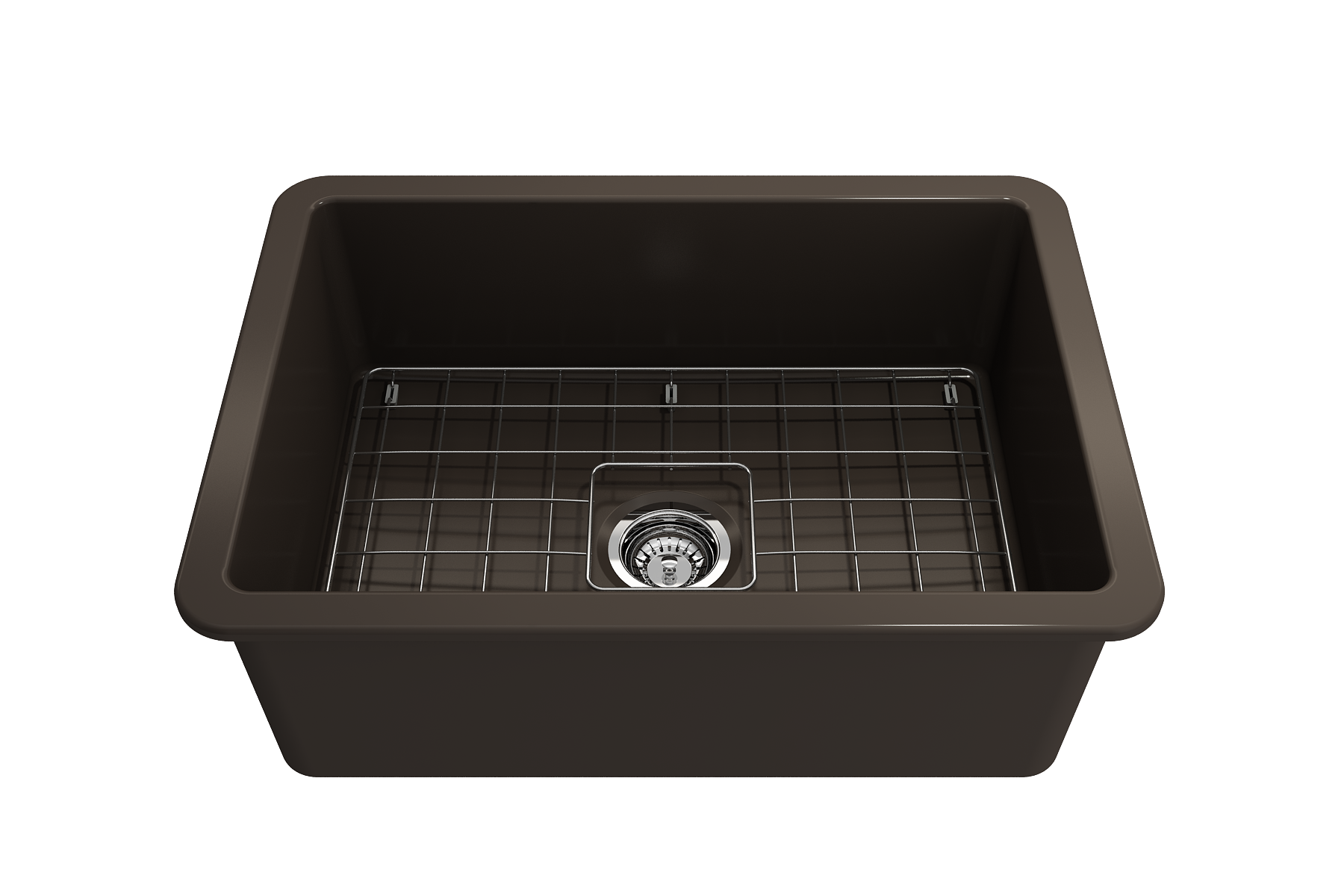 Sotto Dual-mount Fireclay 27 in. Single Bowl Kitchen Sink with Protective Bottom Grid and Strainer 1360