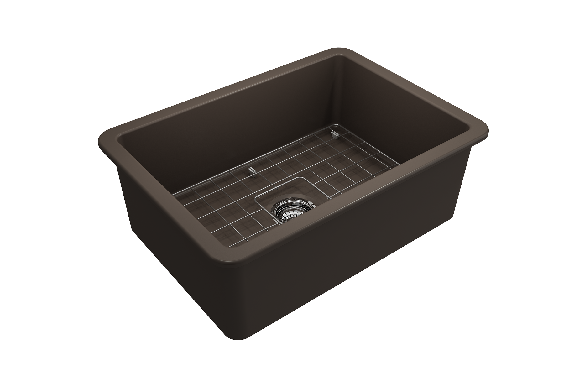 Sotto Dual-mount Fireclay 27 in. Single Bowl Kitchen Sink with Protective Bottom Grid and Strainer 1360