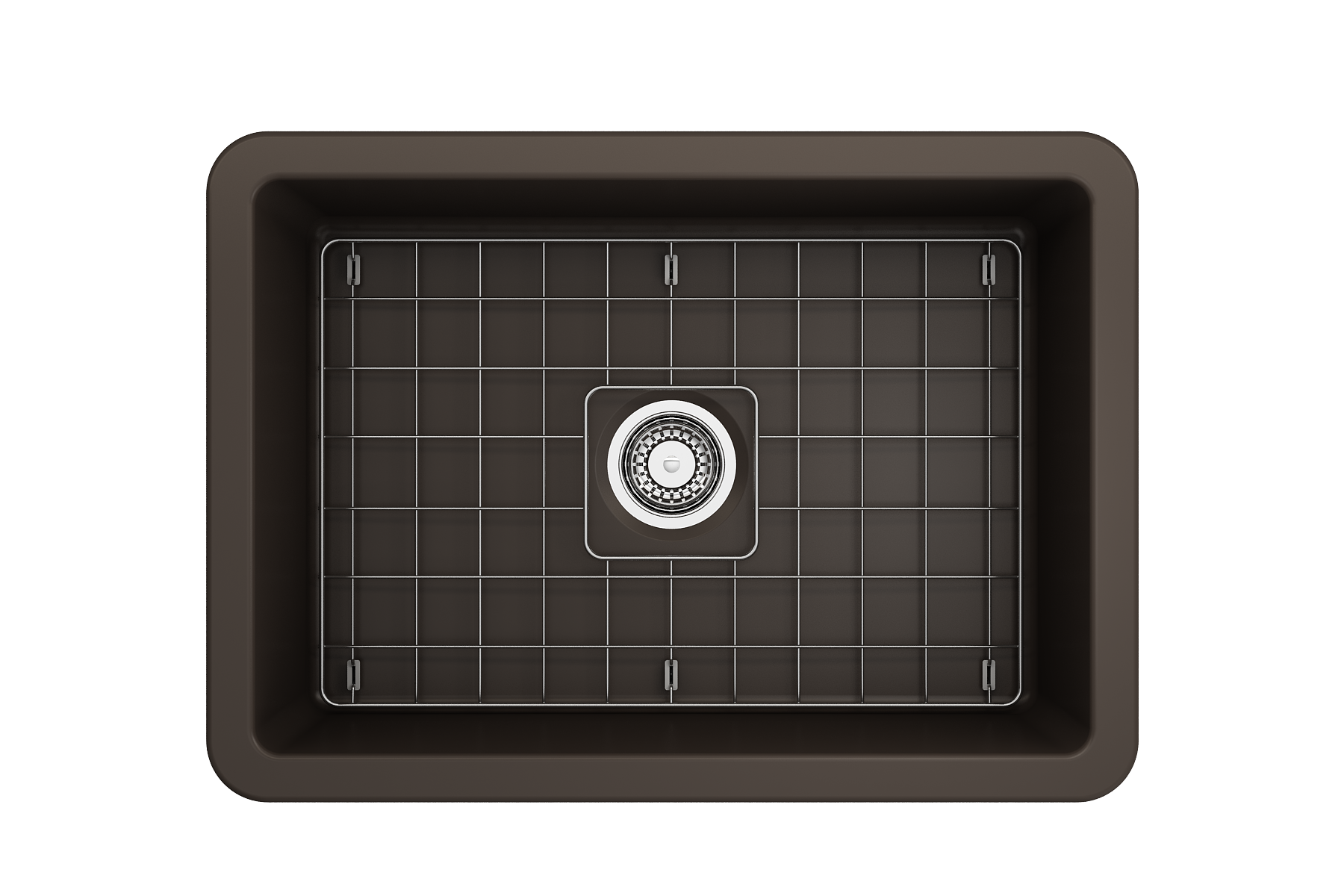 Sotto Dual-mount Fireclay 27 in. Single Bowl Kitchen Sink with Protective Bottom Grid and Strainer 1360