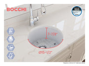 Sotto Round Dual-mount Fireclay 18.5 in. Single Bowl Bar Sink with Protective Bottom Grid and Strainer 1361