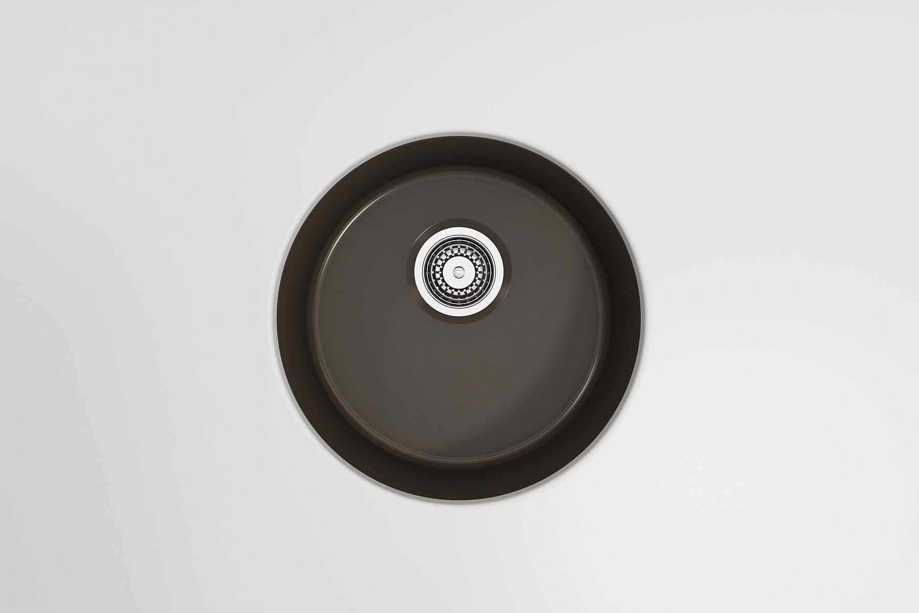 Sotto Round Dual-mount Fireclay 18.5 in. Single Bowl Bar Sink with Protective Bottom Grid and Strainer 1361