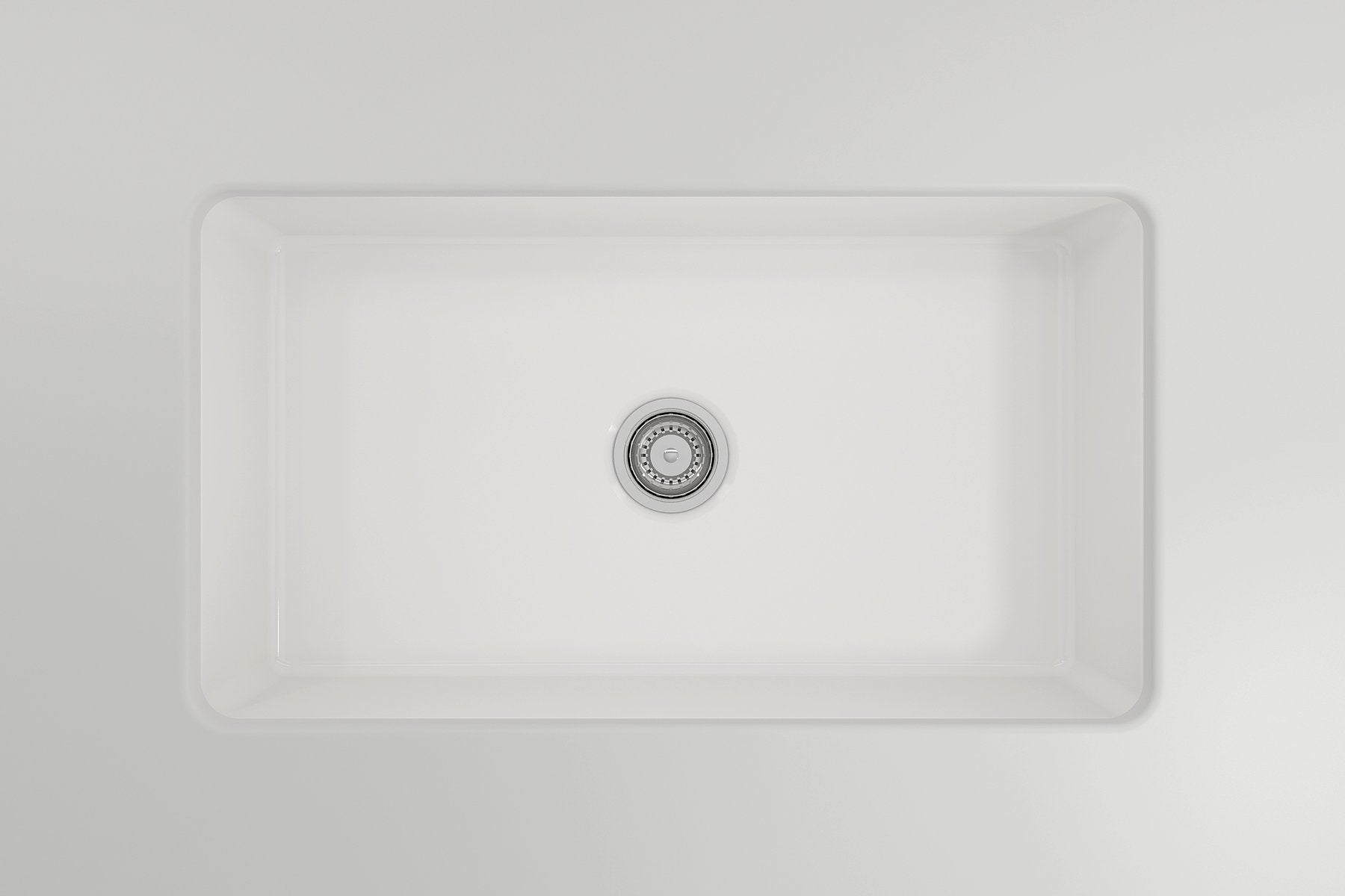 Sotto Dual-mount Fireclay 32 in. Single Bowl Kitchen Sink with Protective Bottom Grid and Strainer 1362