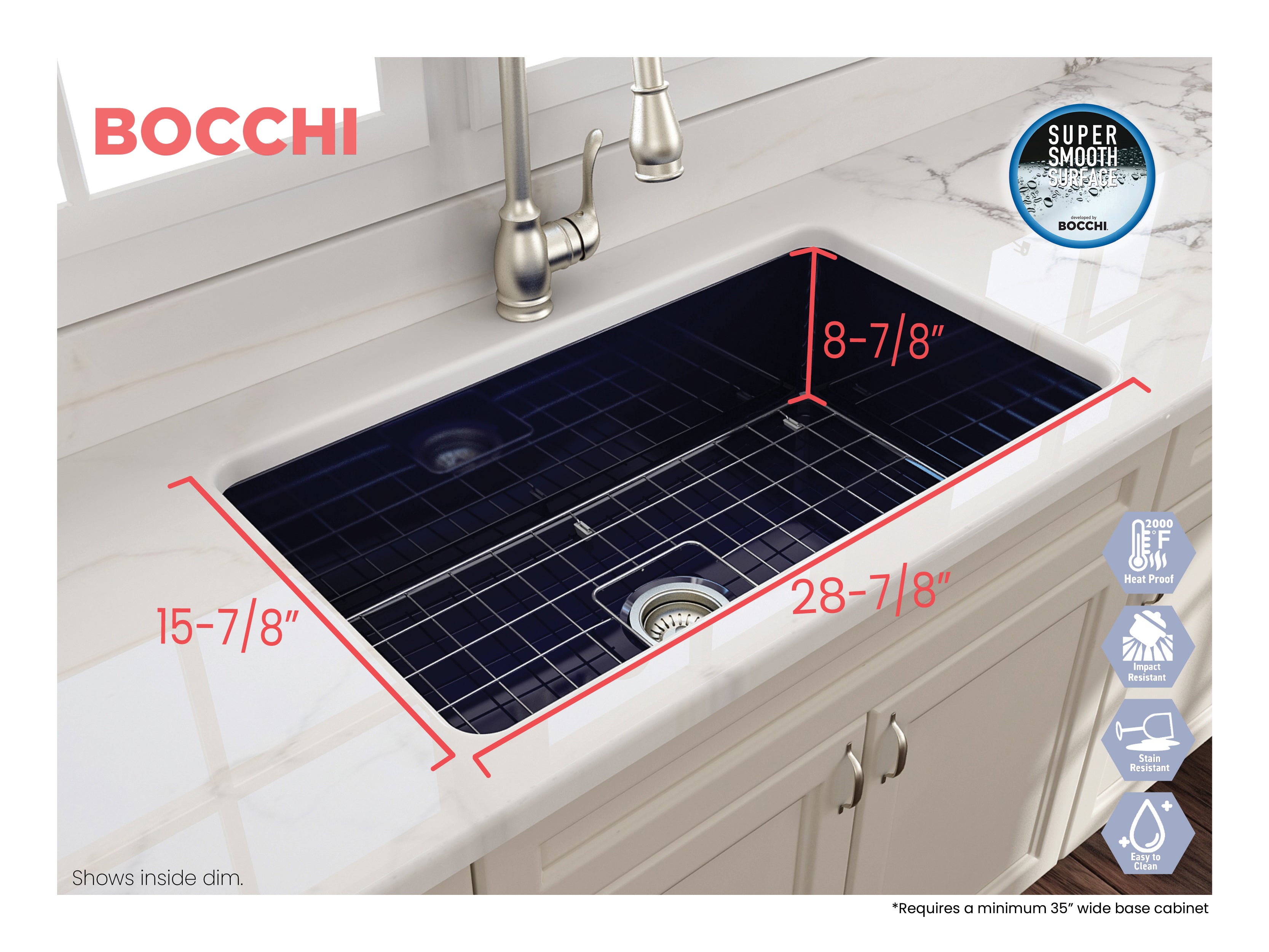 Sotto Dual-mount Fireclay 32 in. Single Bowl Kitchen Sink with Protective Bottom Grid and Strainer 1362