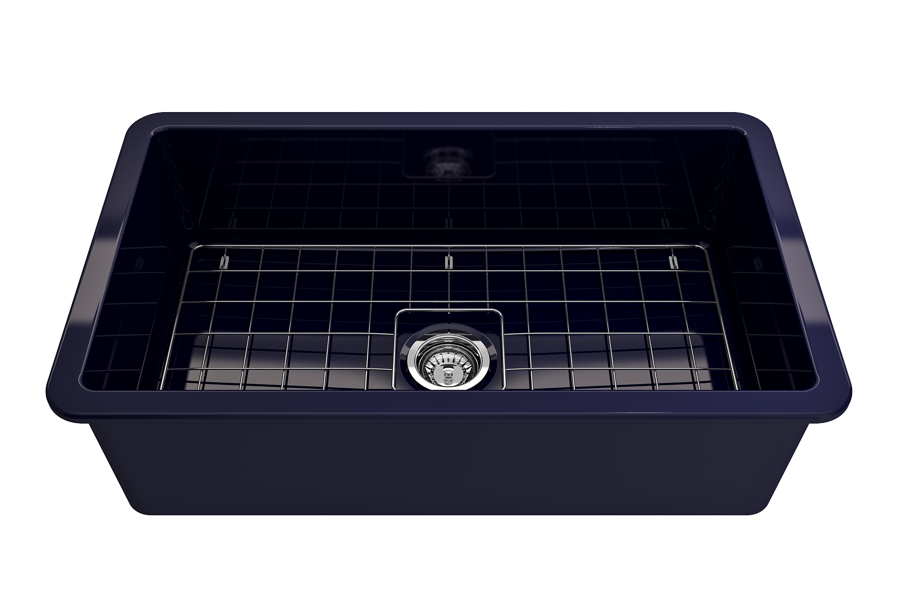 Sotto Dual-mount Fireclay 32 in. Single Bowl Kitchen Sink with Protective Bottom Grid and Strainer 1362