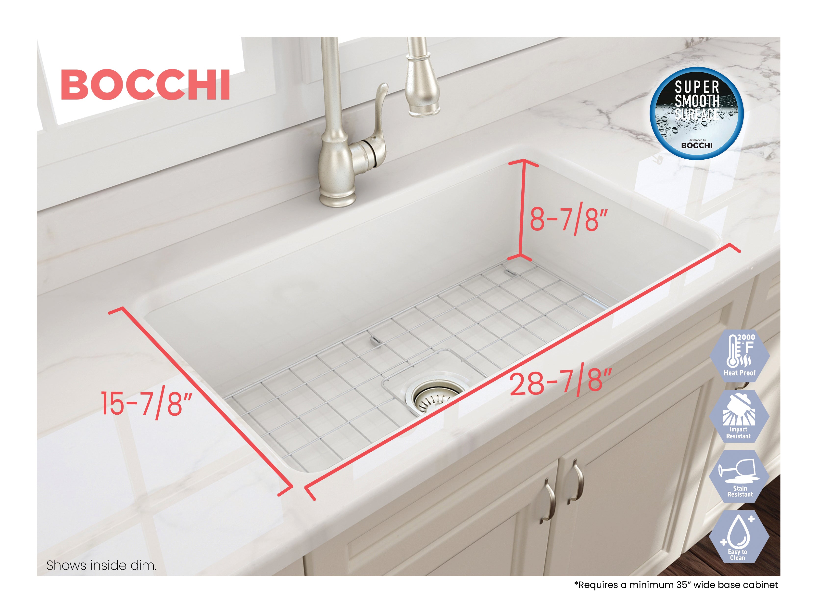 Sotto Dual-mount Fireclay 32 in. Single Bowl Kitchen Sink with Protective Bottom Grid and Strainer 1362