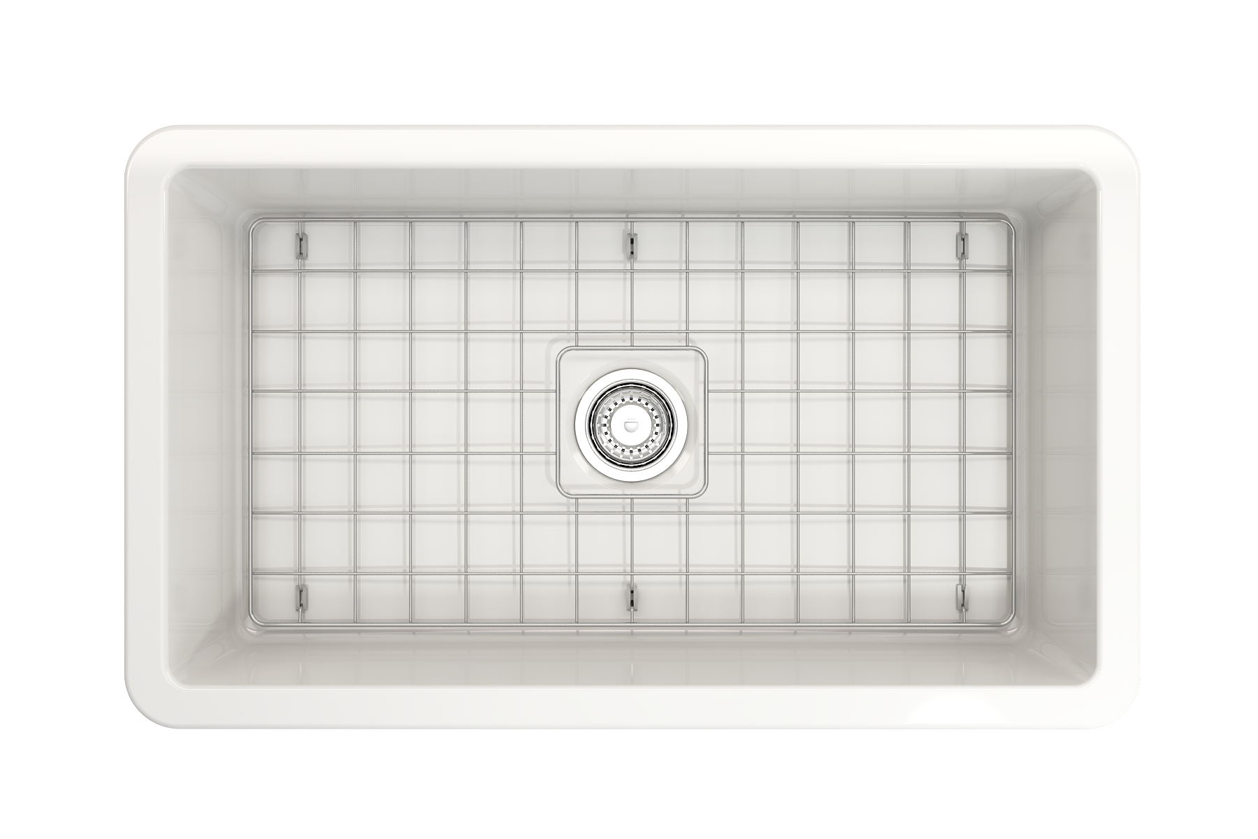 Sotto Dual-mount Fireclay 32 in. Single Bowl Kitchen Sink with Protective Bottom Grid and Strainer 1362