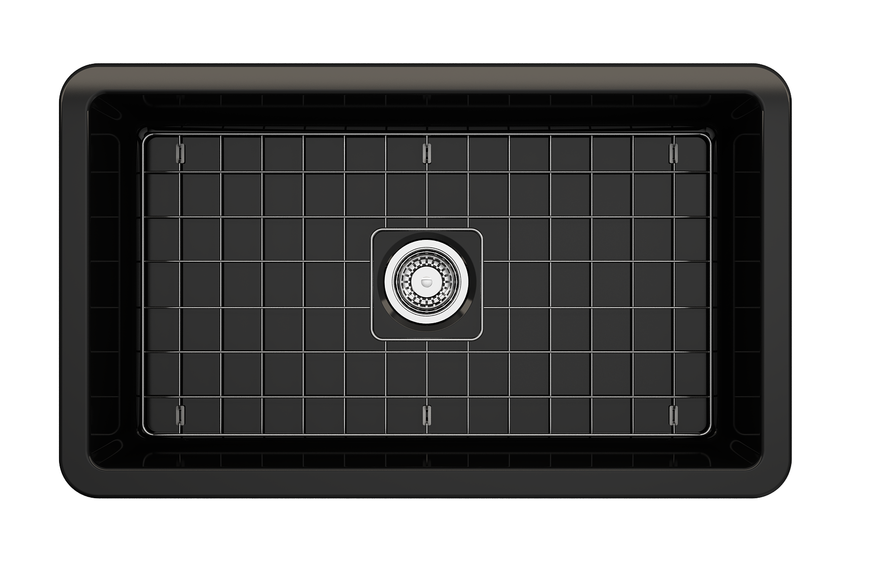Sotto Dual-mount Fireclay 32 in. Single Bowl Kitchen Sink with Protective Bottom Grid and Strainer 1362