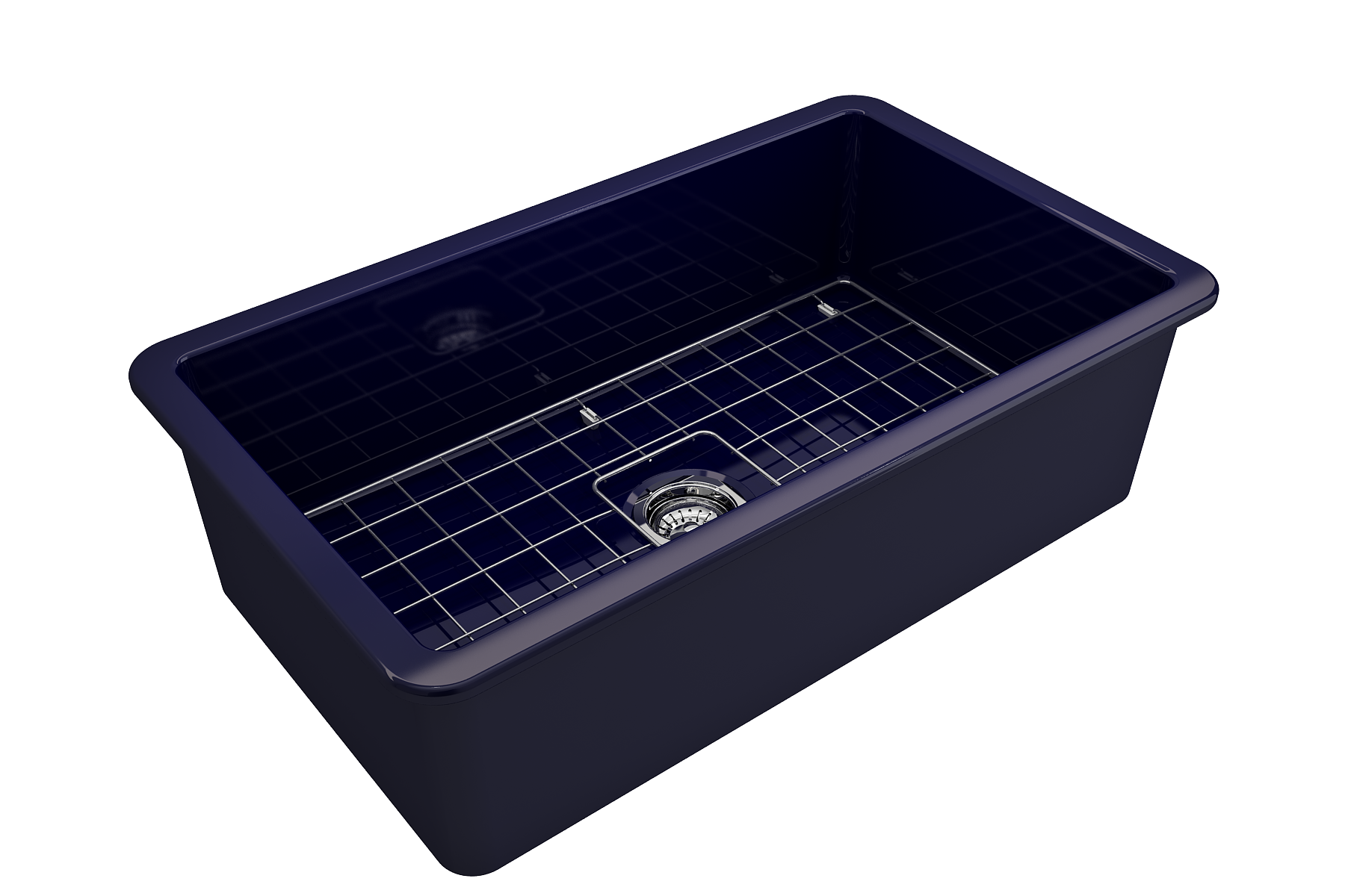 Sotto Dual-mount Fireclay 32 in. Single Bowl Kitchen Sink with Protective Bottom Grid and Strainer 1362