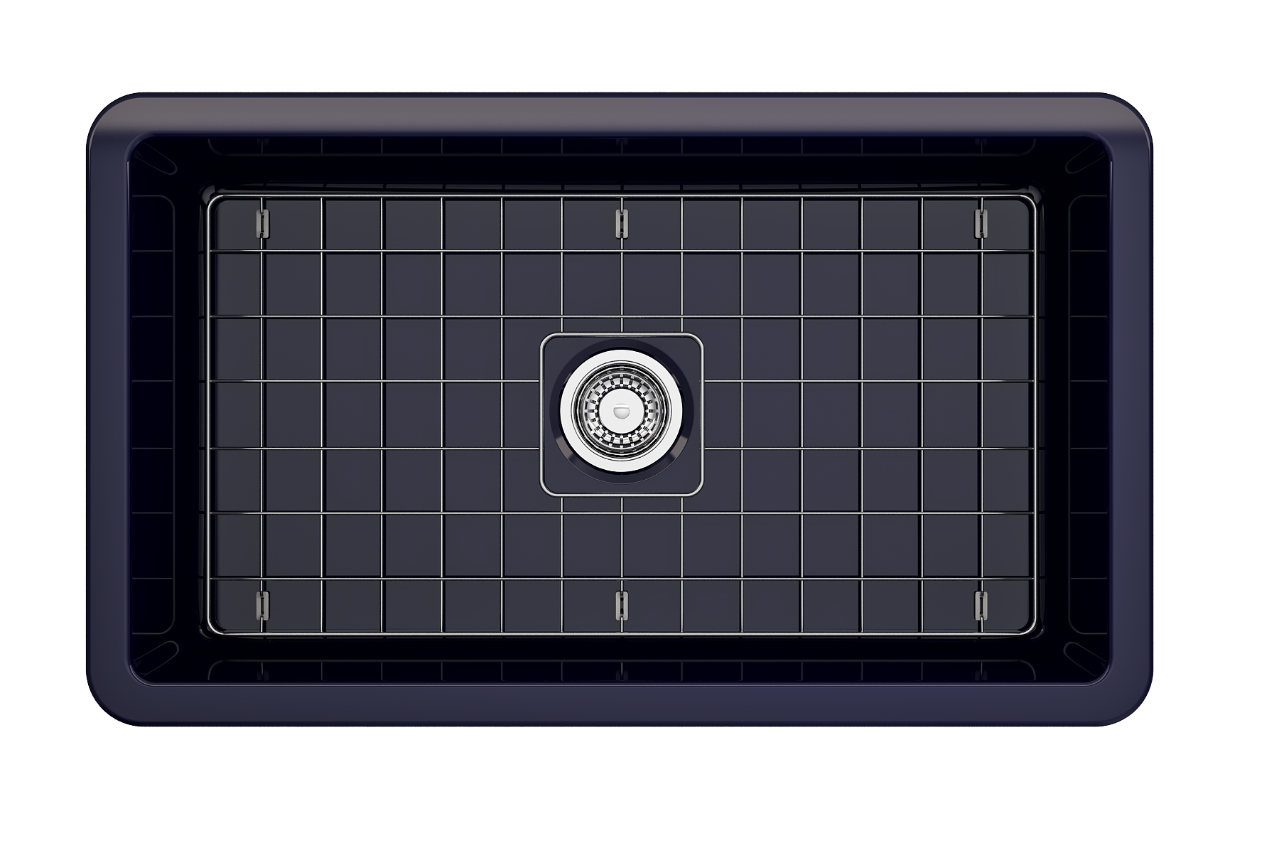 Sotto Dual-mount Fireclay 32 in. Single Bowl Kitchen Sink with Protective Bottom Grid and Strainer 1362